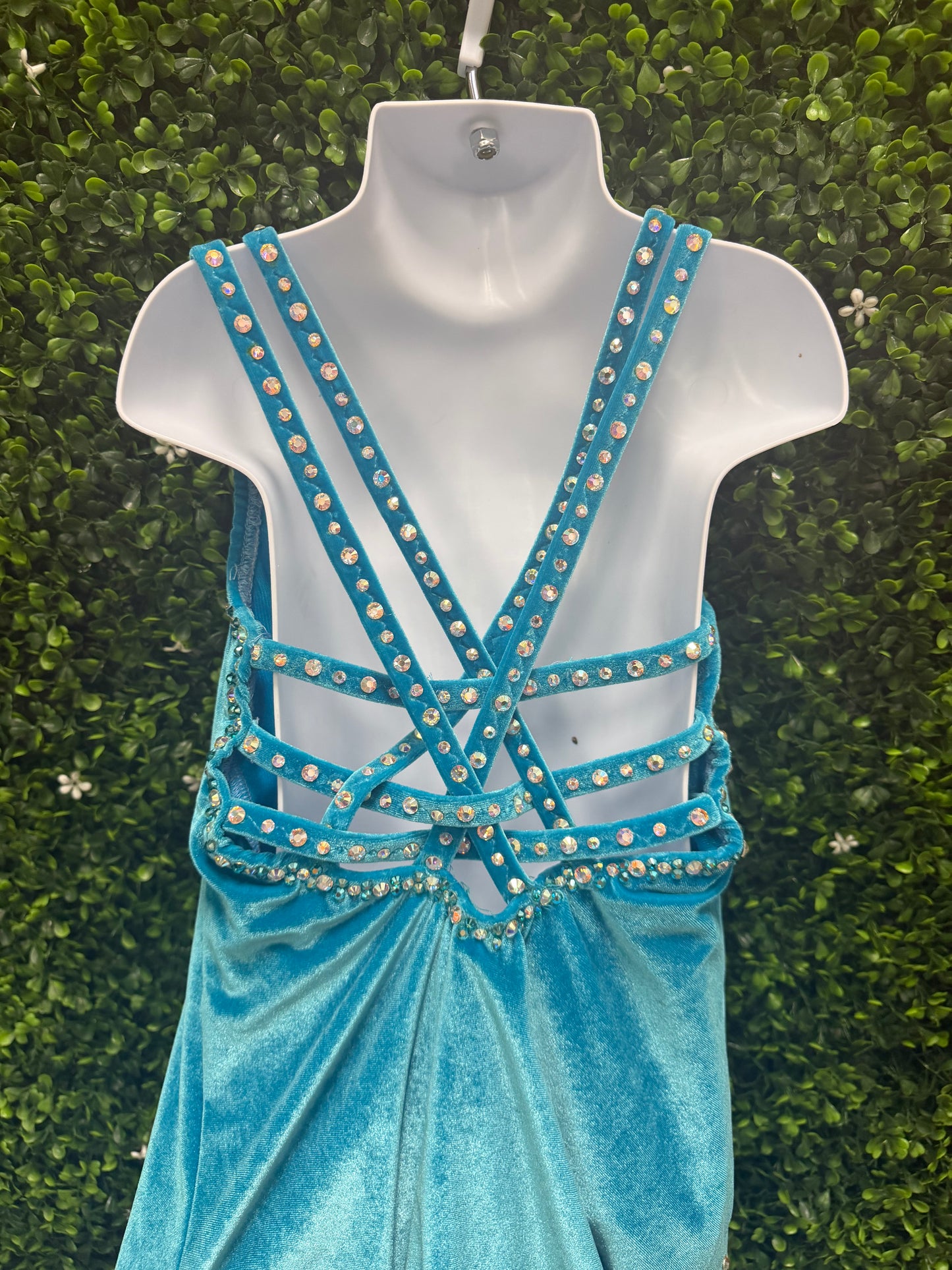 Child Small Blue Velvet Dress