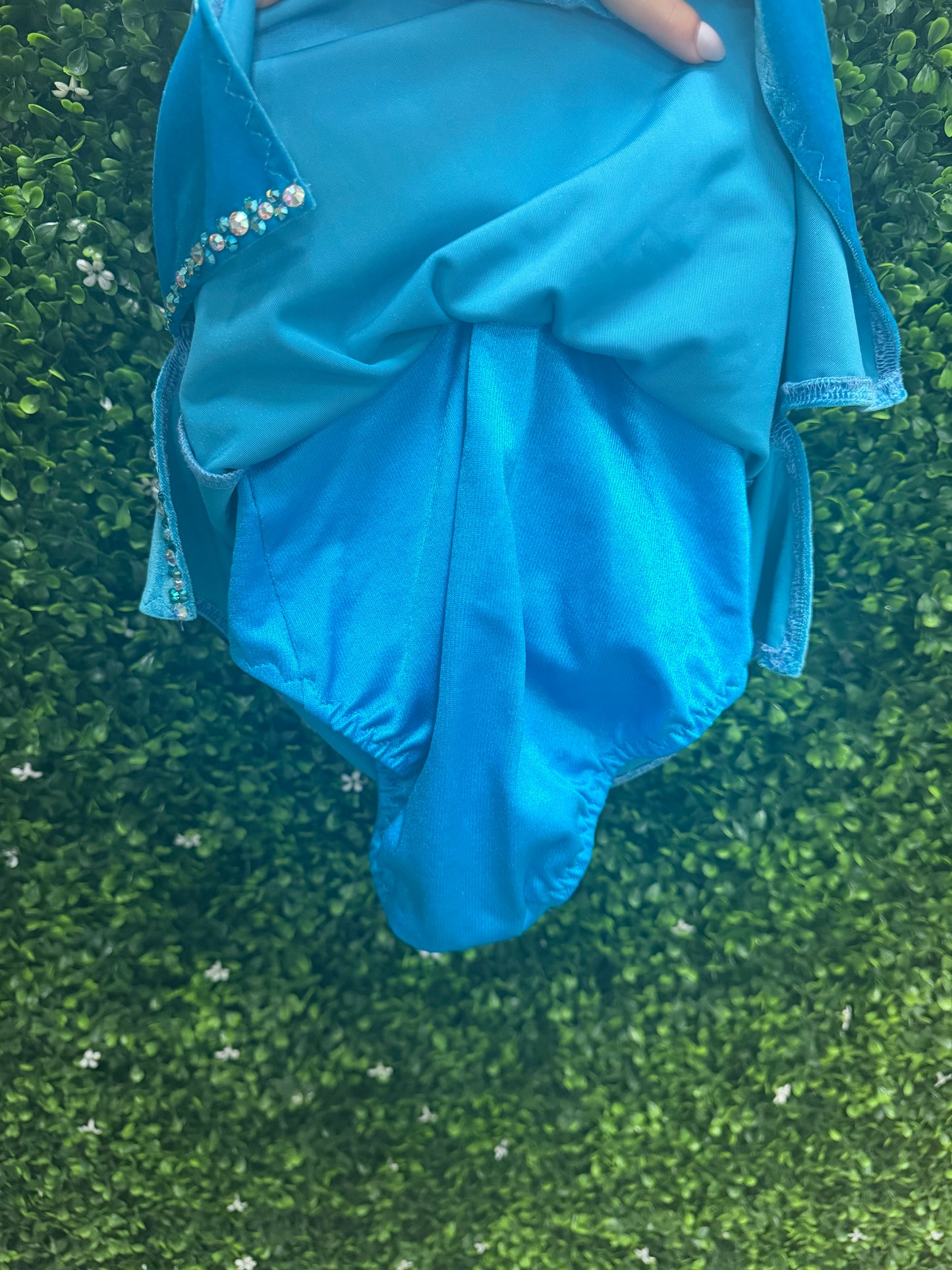 Child Small Blue Velvet Dress