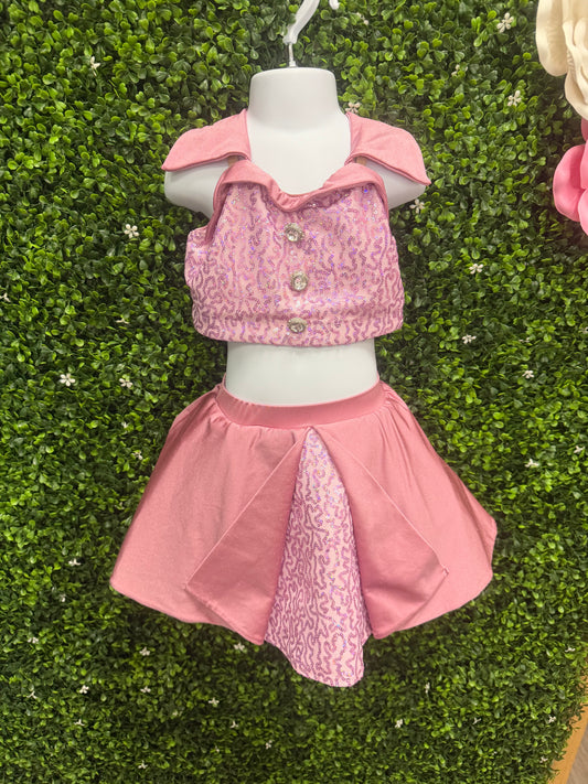 Child Medium 2 Piece Pink Costume