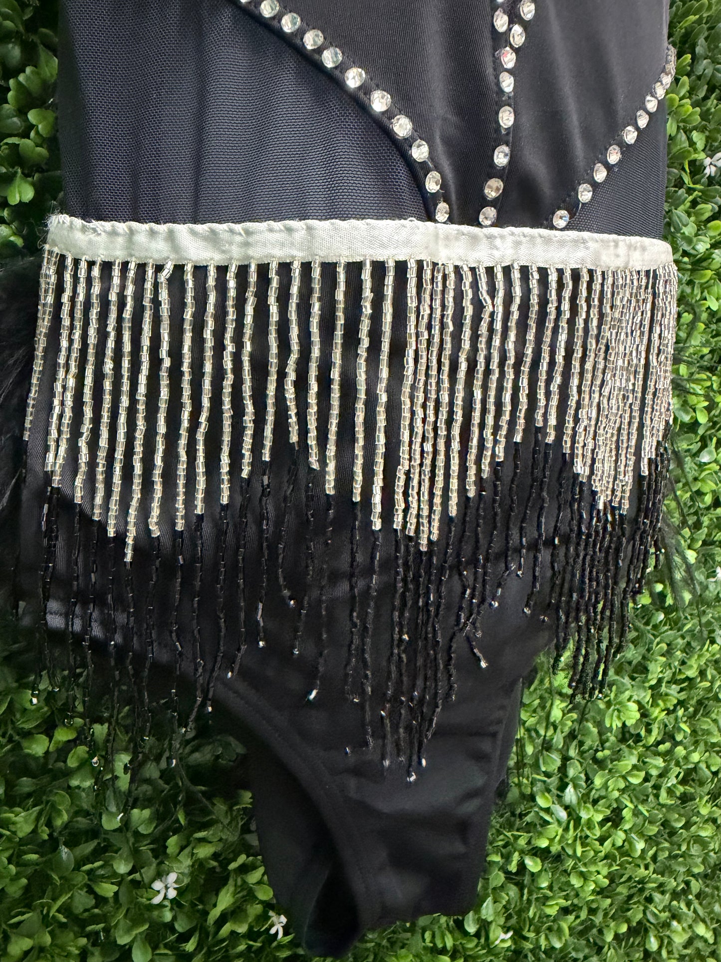Child Medium Black and Silver Fringe Costume