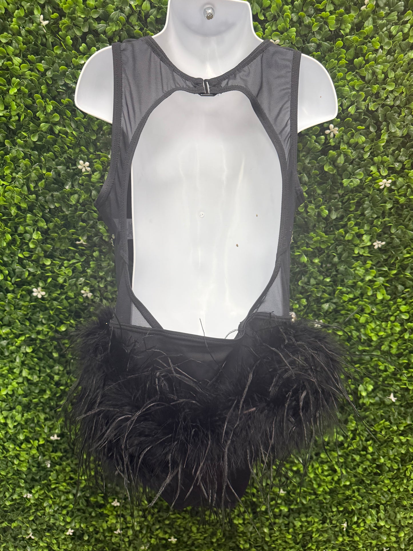 Child Medium Black and Silver Fringe Costume