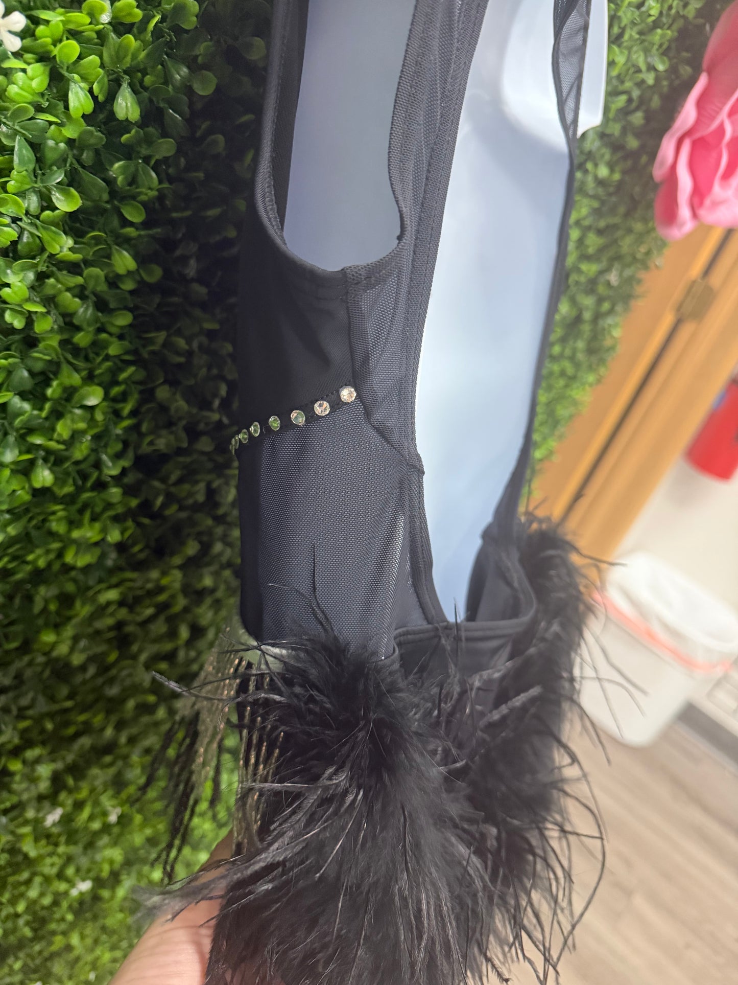 Child Medium Black and Silver Fringe Costume