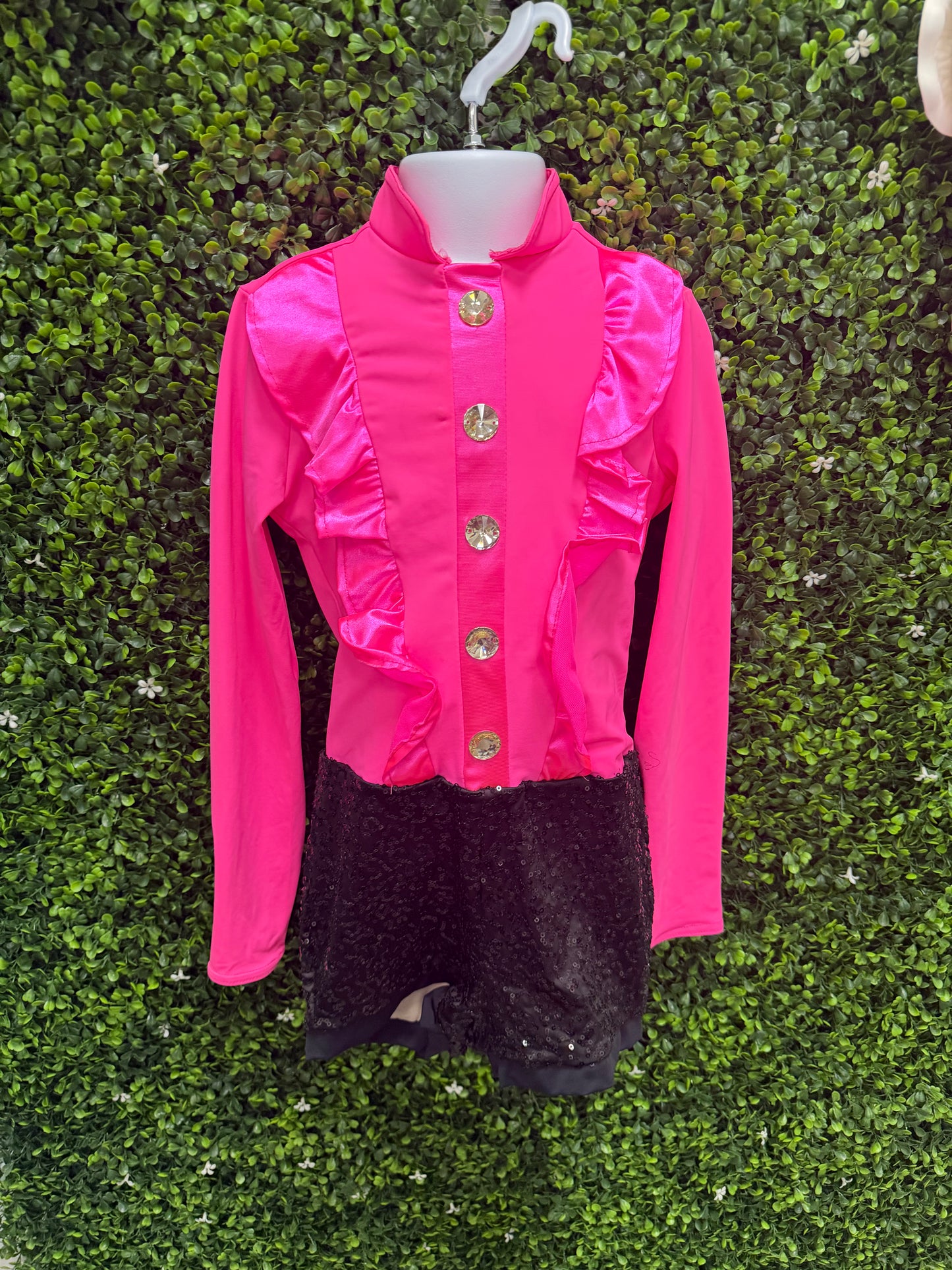 Child Medium Pink and Black Sequin Costume