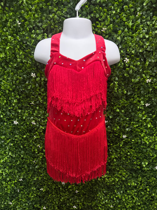 Child Small Red Fringe Dress