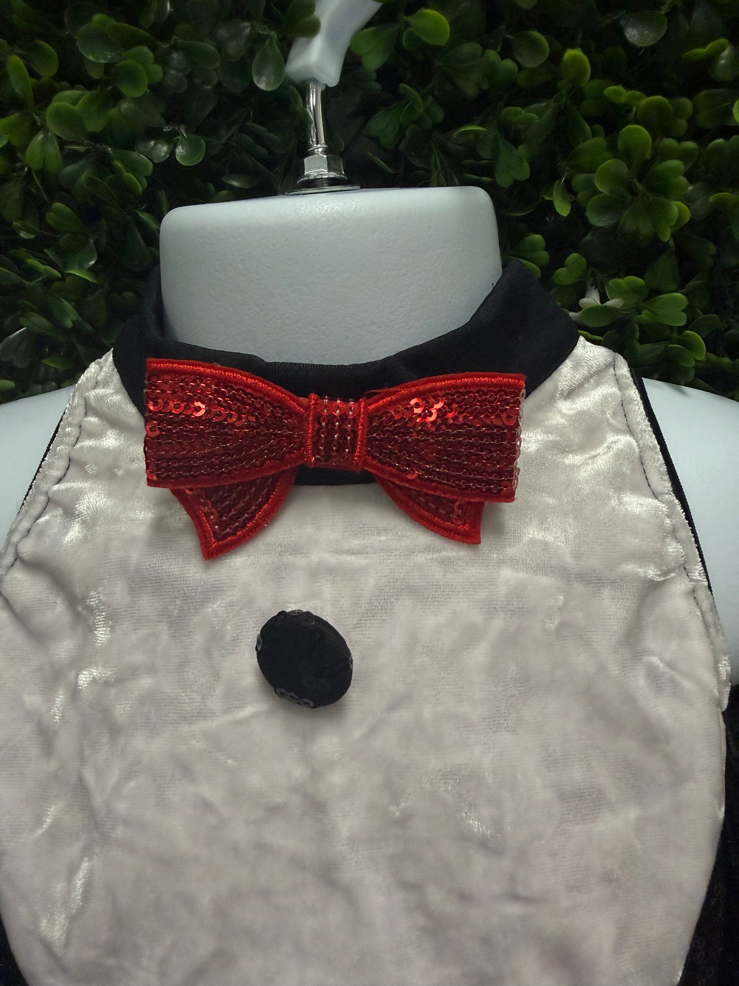 Child Medium Kids Tuxedo Dance Costume in Black, White & Red