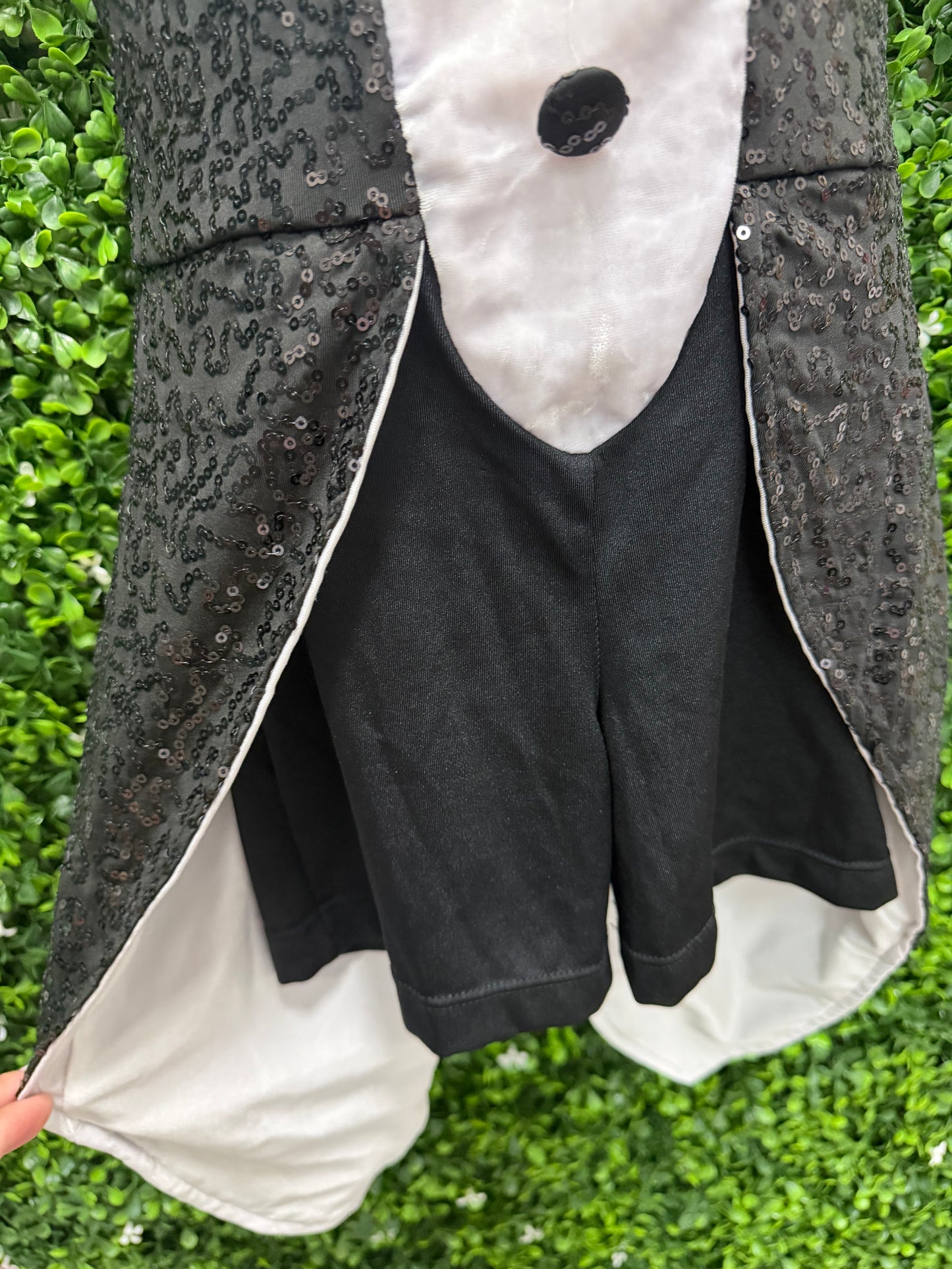 Child Medium Kids Tuxedo Dance Costume in Black, White & Red