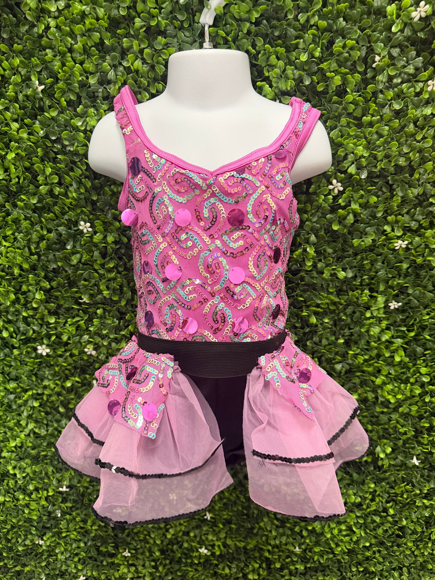 Child X-Small Hot Pink Sequin Tutu Dance Costume