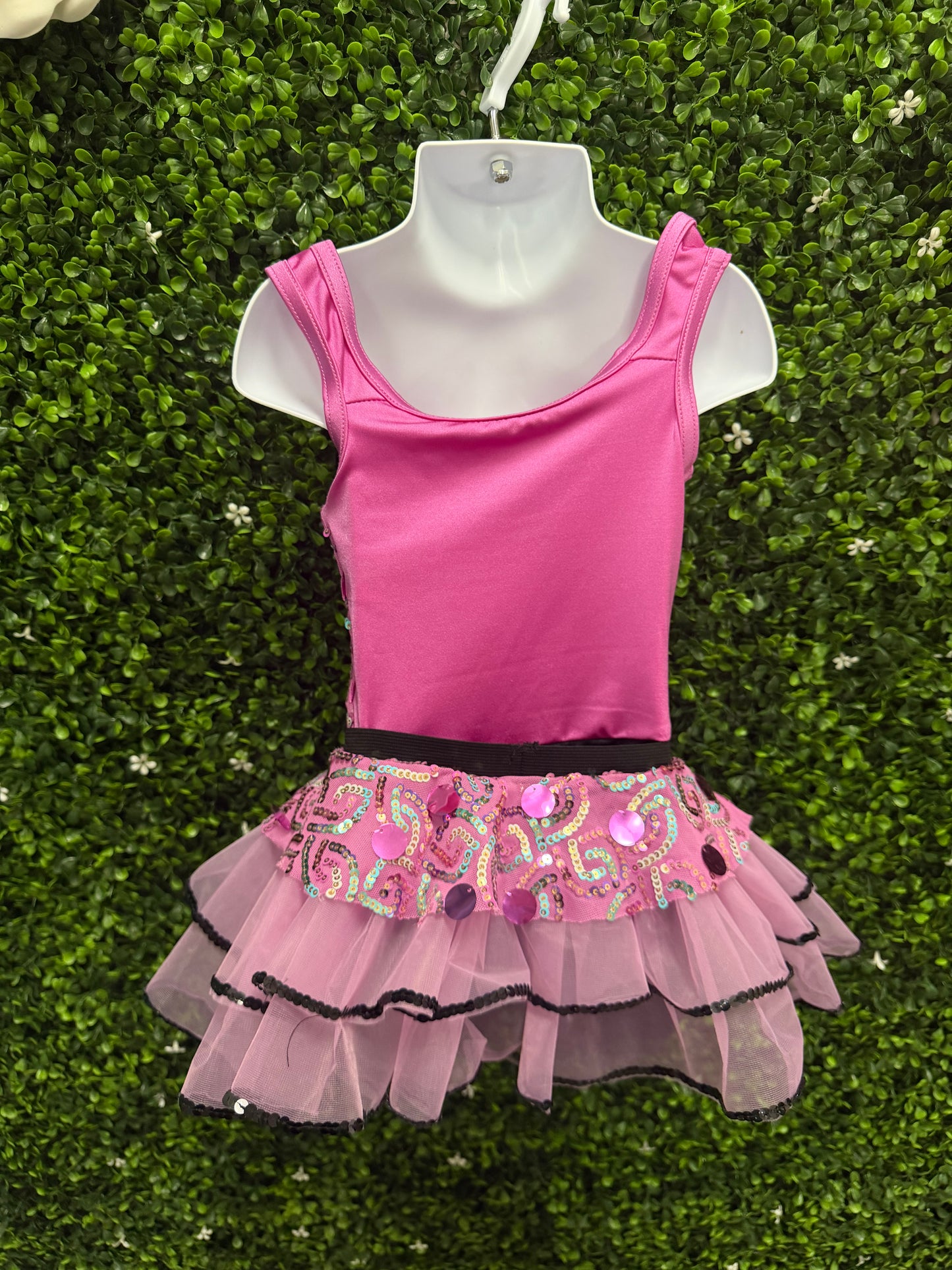Child X-Small Hot Pink Sequin Tutu Dance Costume