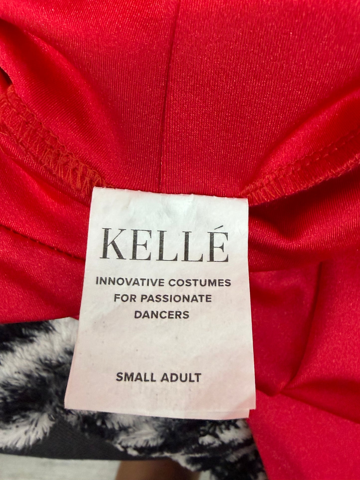 Adult Small Red Feathered Leotard and Pants