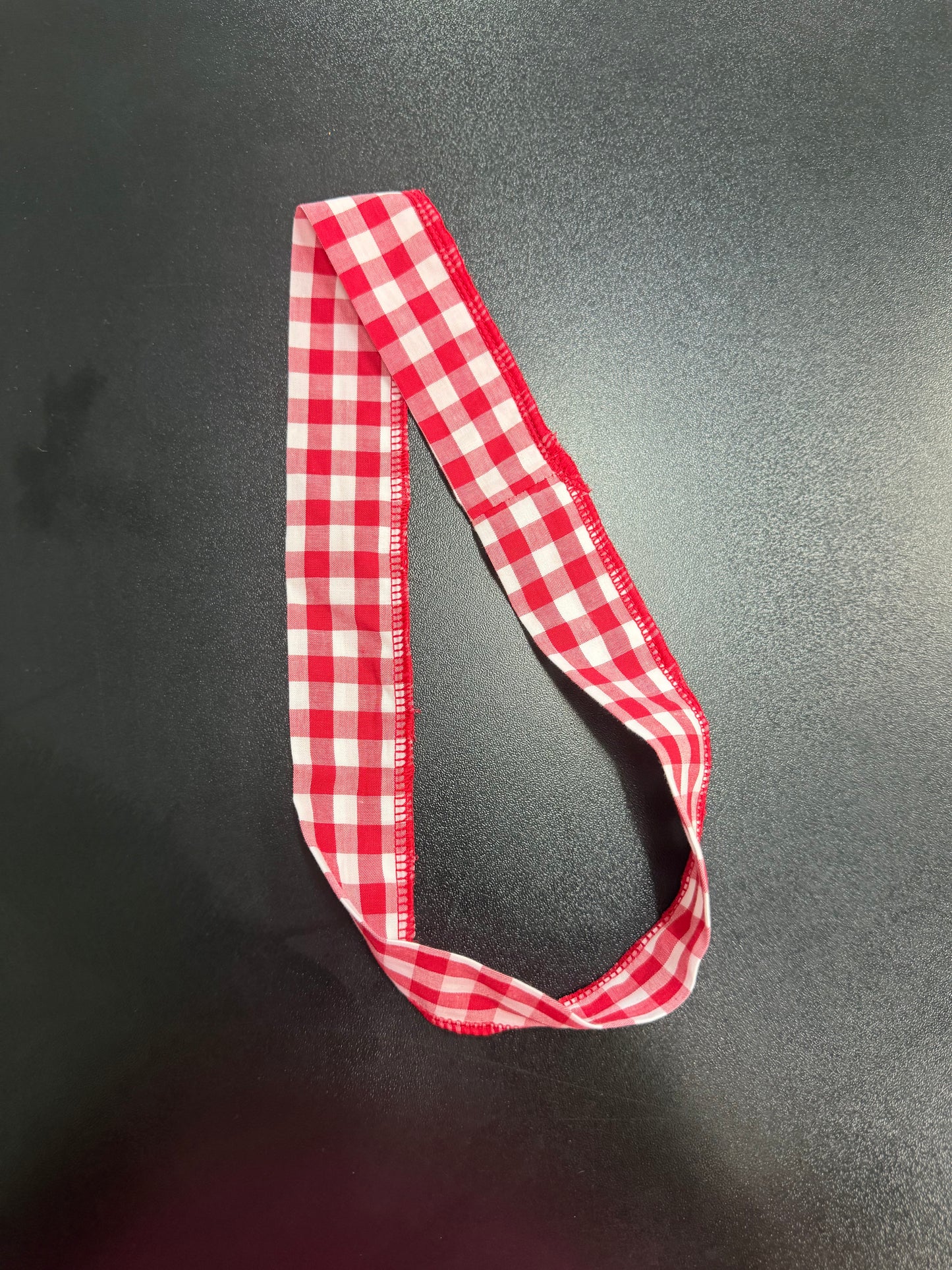Child Small Blue Denim Vest with Red Gingham Skirt Costume