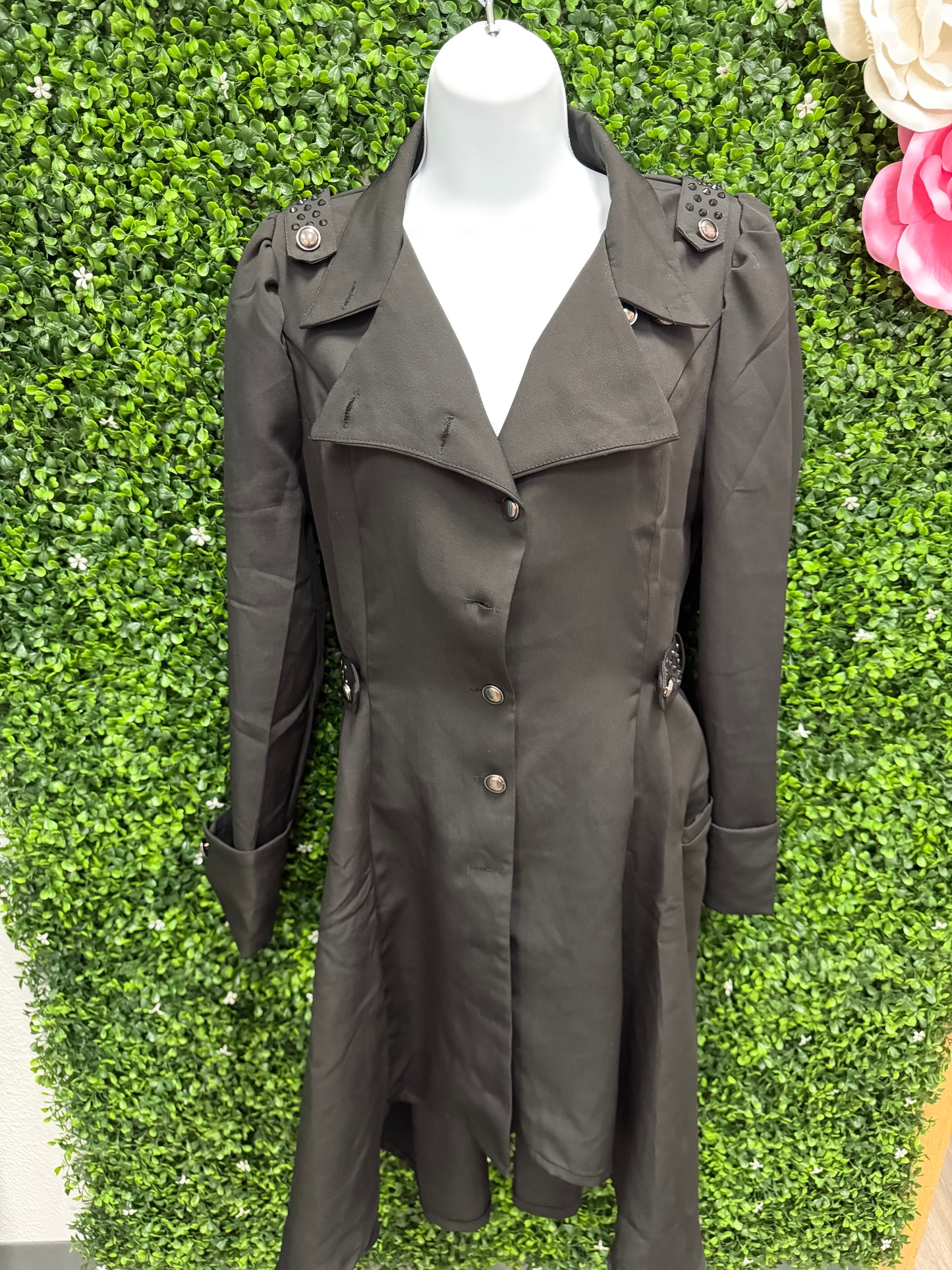 Adult Small Black Dance Costume Trench Coat