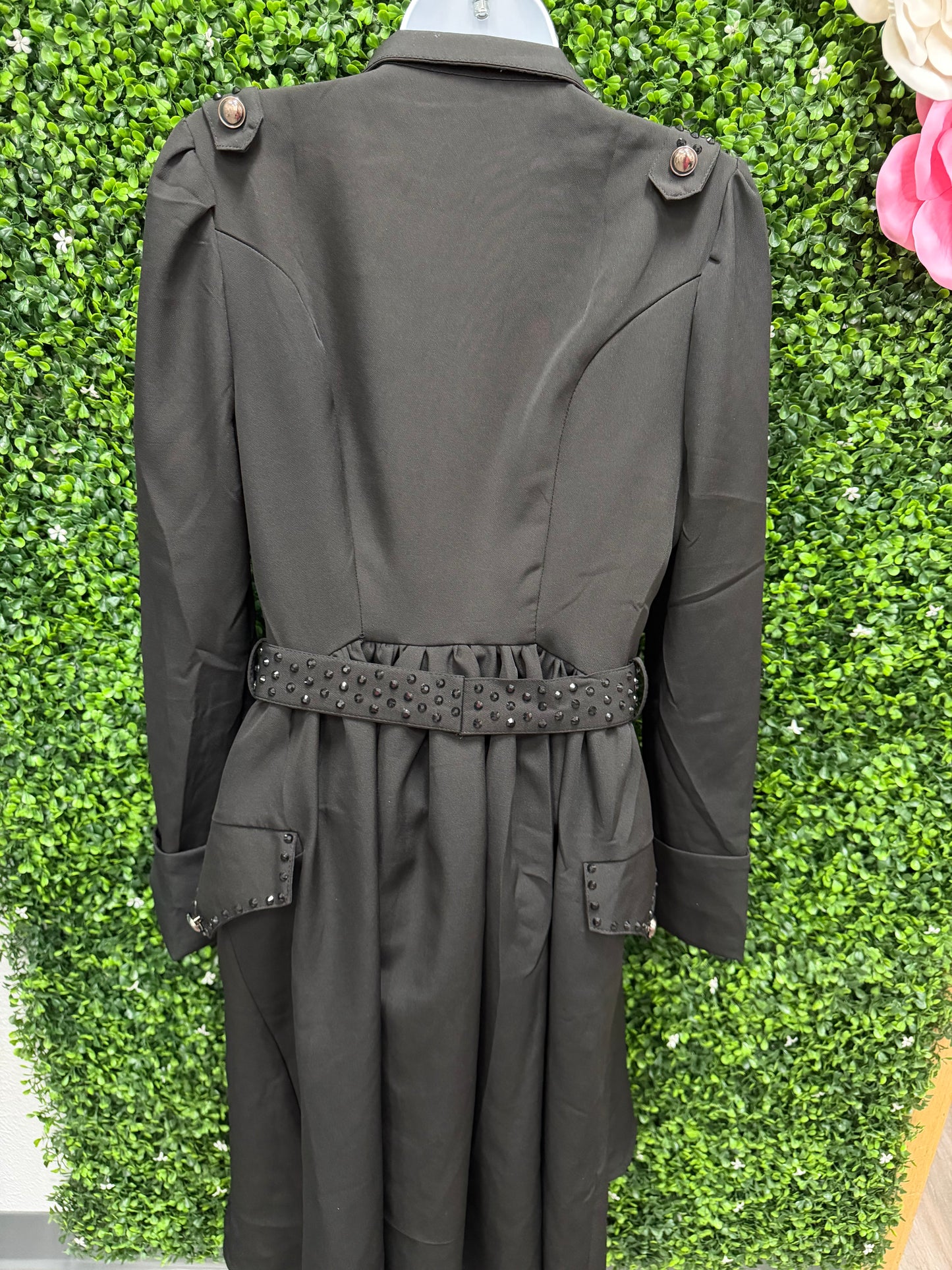 Adult Small Black Dance Costume Trench Coat