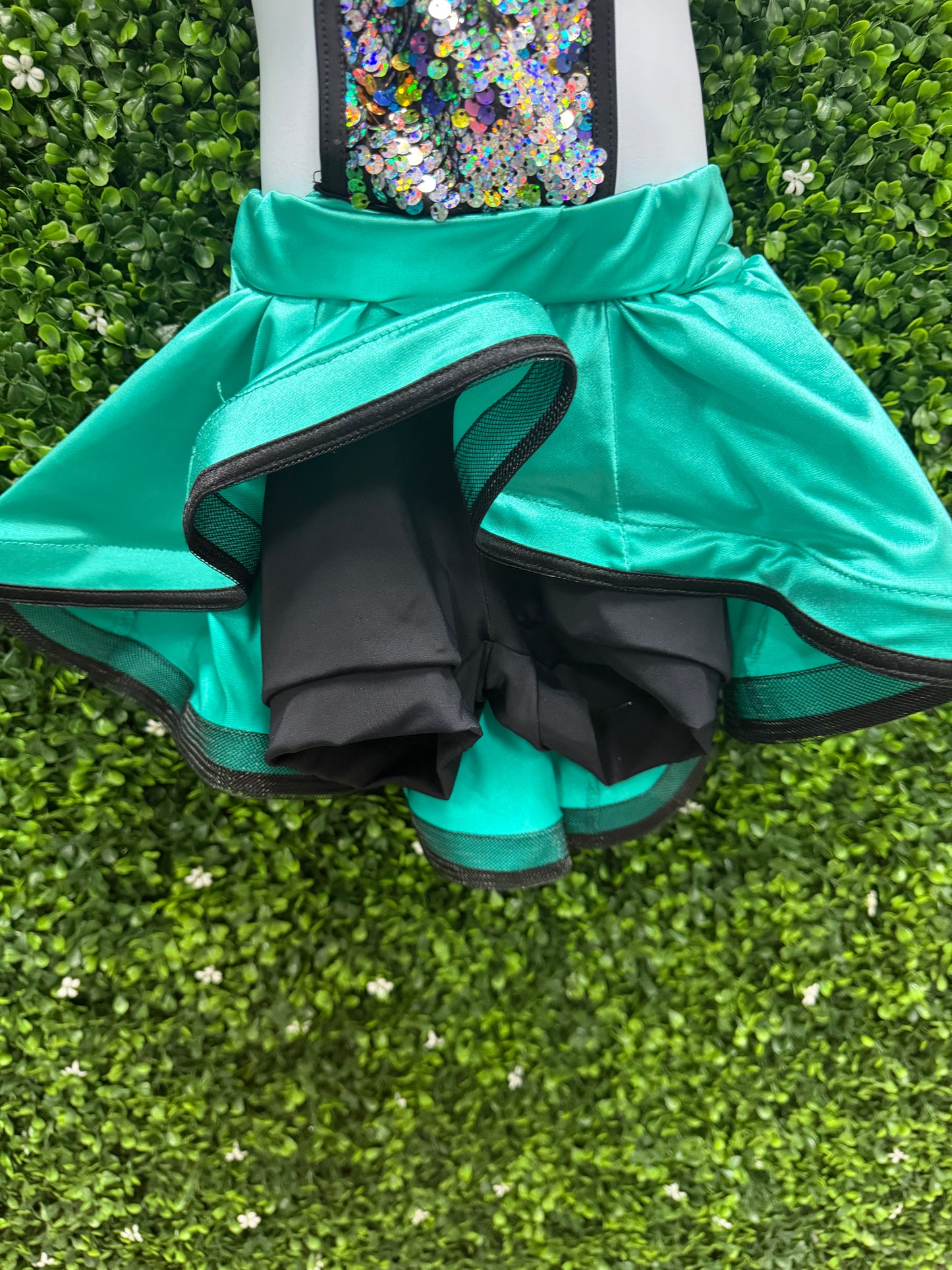 Child Small Teal Black Sequin Costume