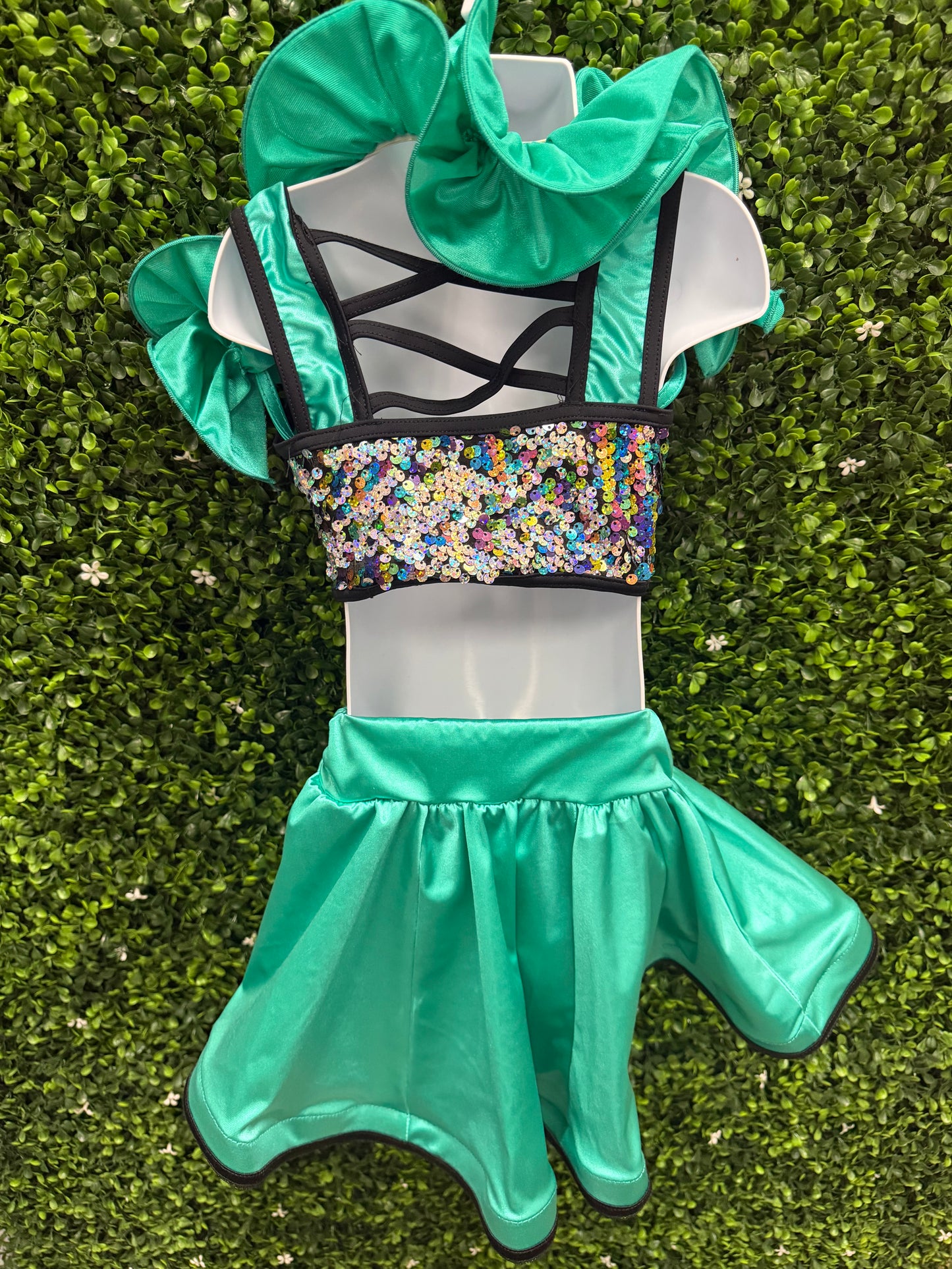 Child Small Teal Black Sequin Costume