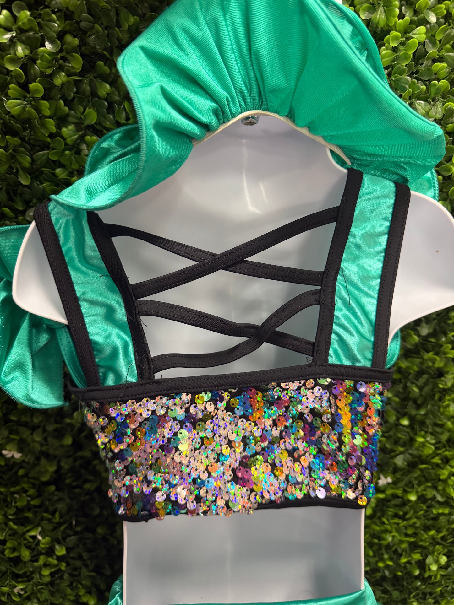 Child Small Teal Black Sequin Costume
