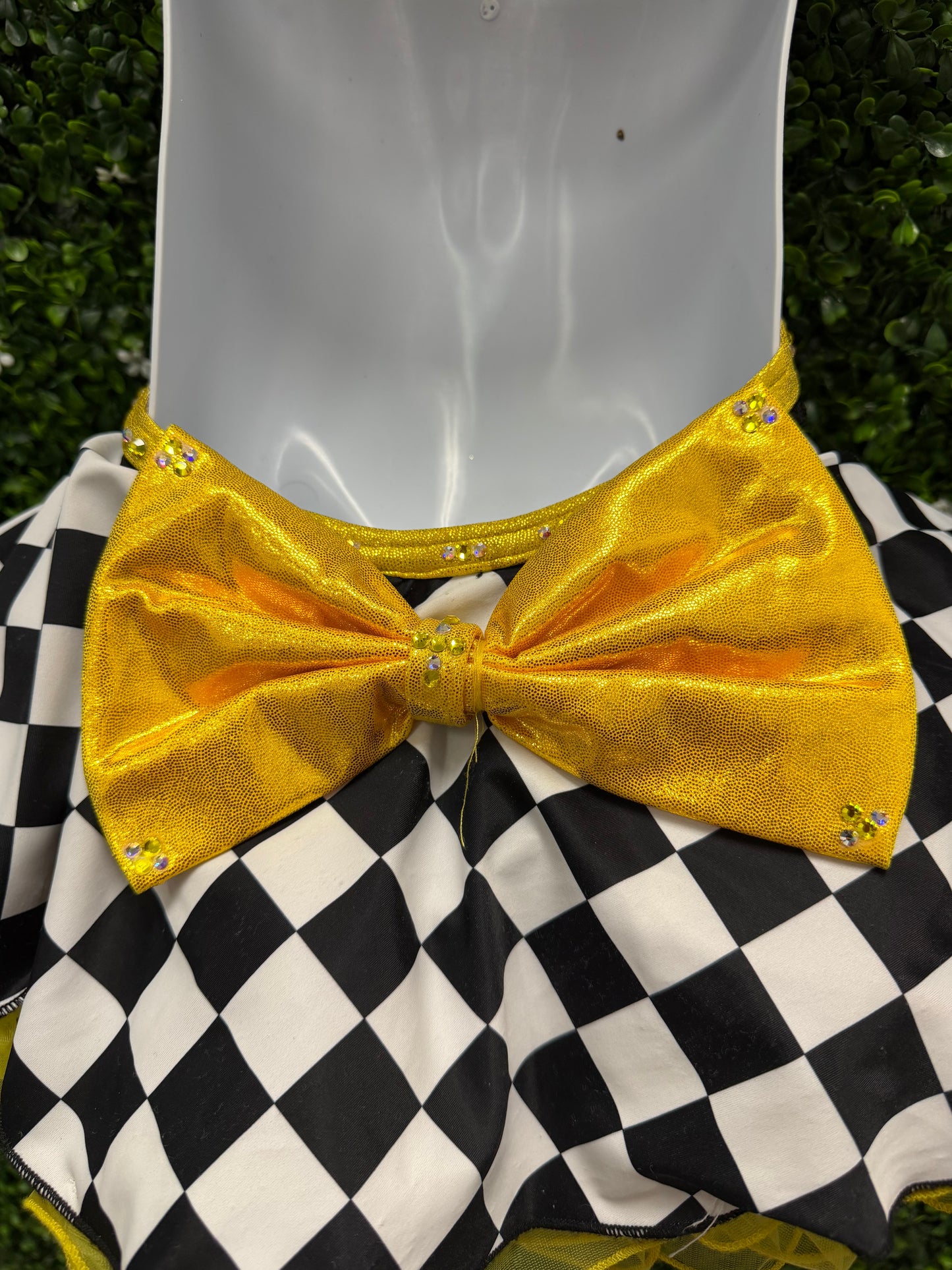 Child Small Black Gold Checkered Costume