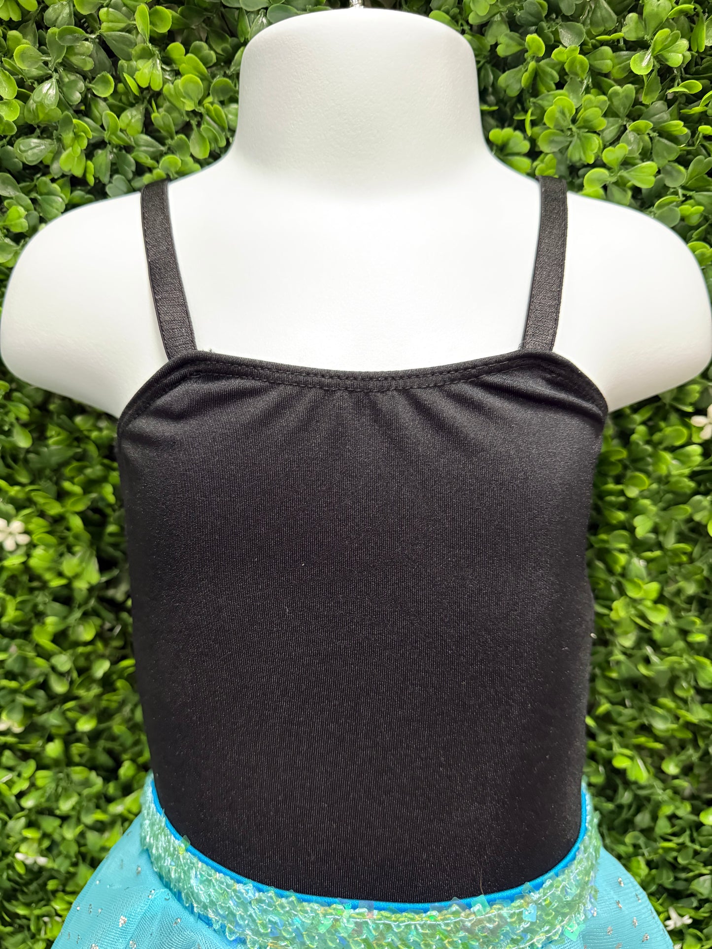 Child X-Small Black Leo with Blue Skirt Costume