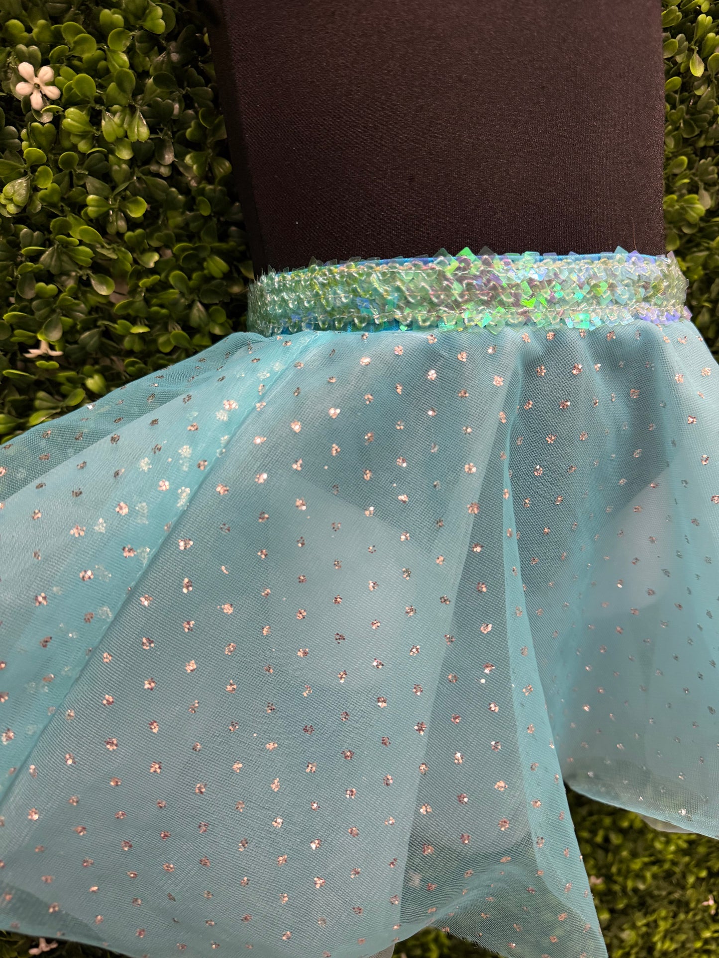 Child X-Small Black Leo with Blue Skirt Costume