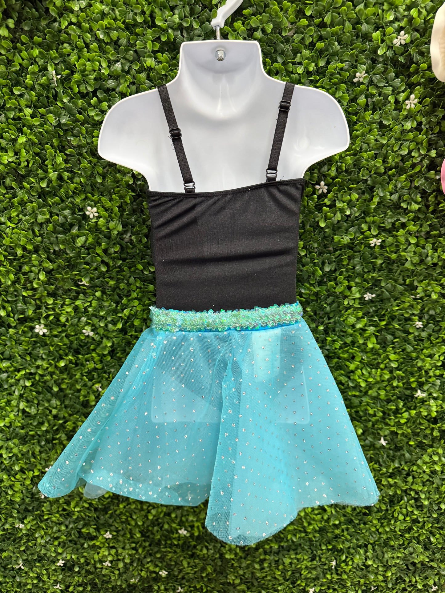 Child X-Small Black Leo with Blue Skirt Costume
