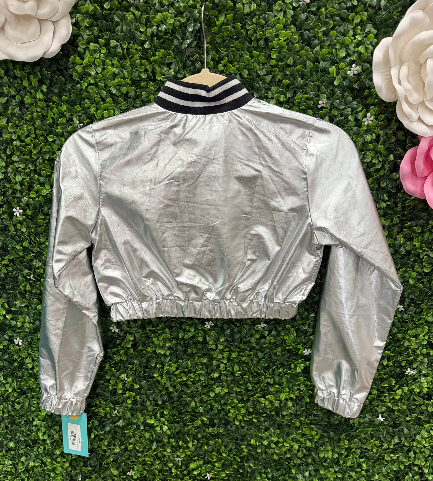 Child Intermediate Silver Crop Jacket
