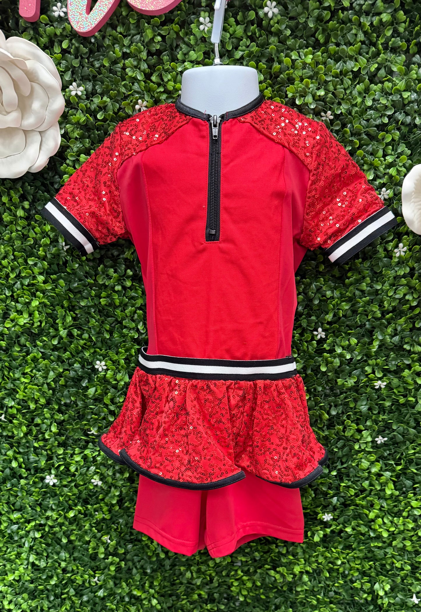 Child Intermediate Red Black Sequin Costume