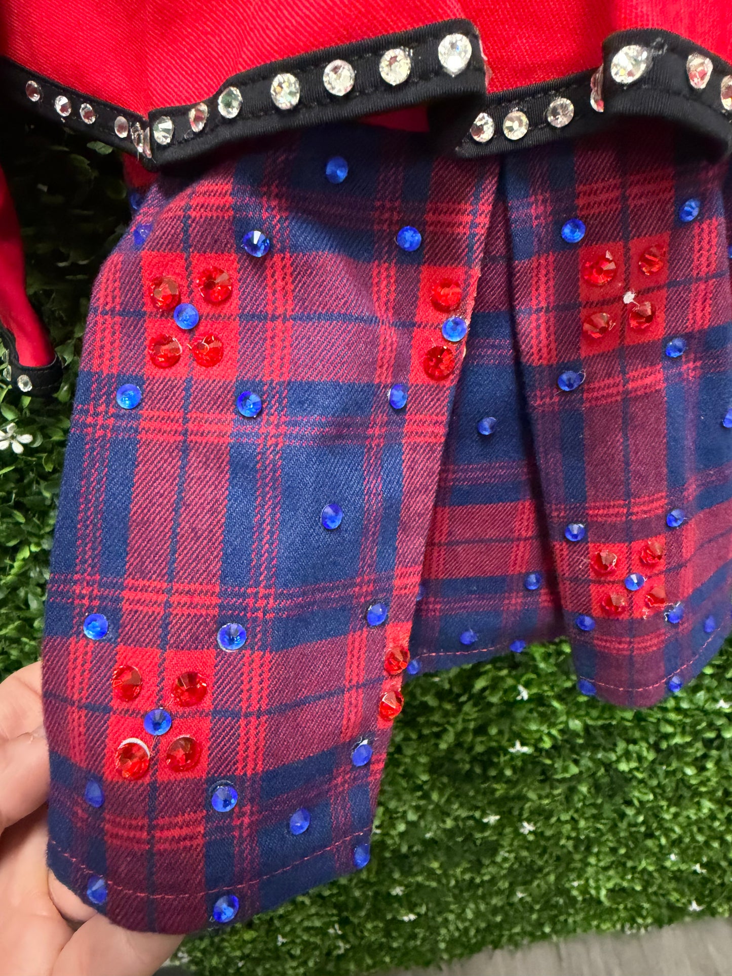Child Small Red Plaid Collared Costume