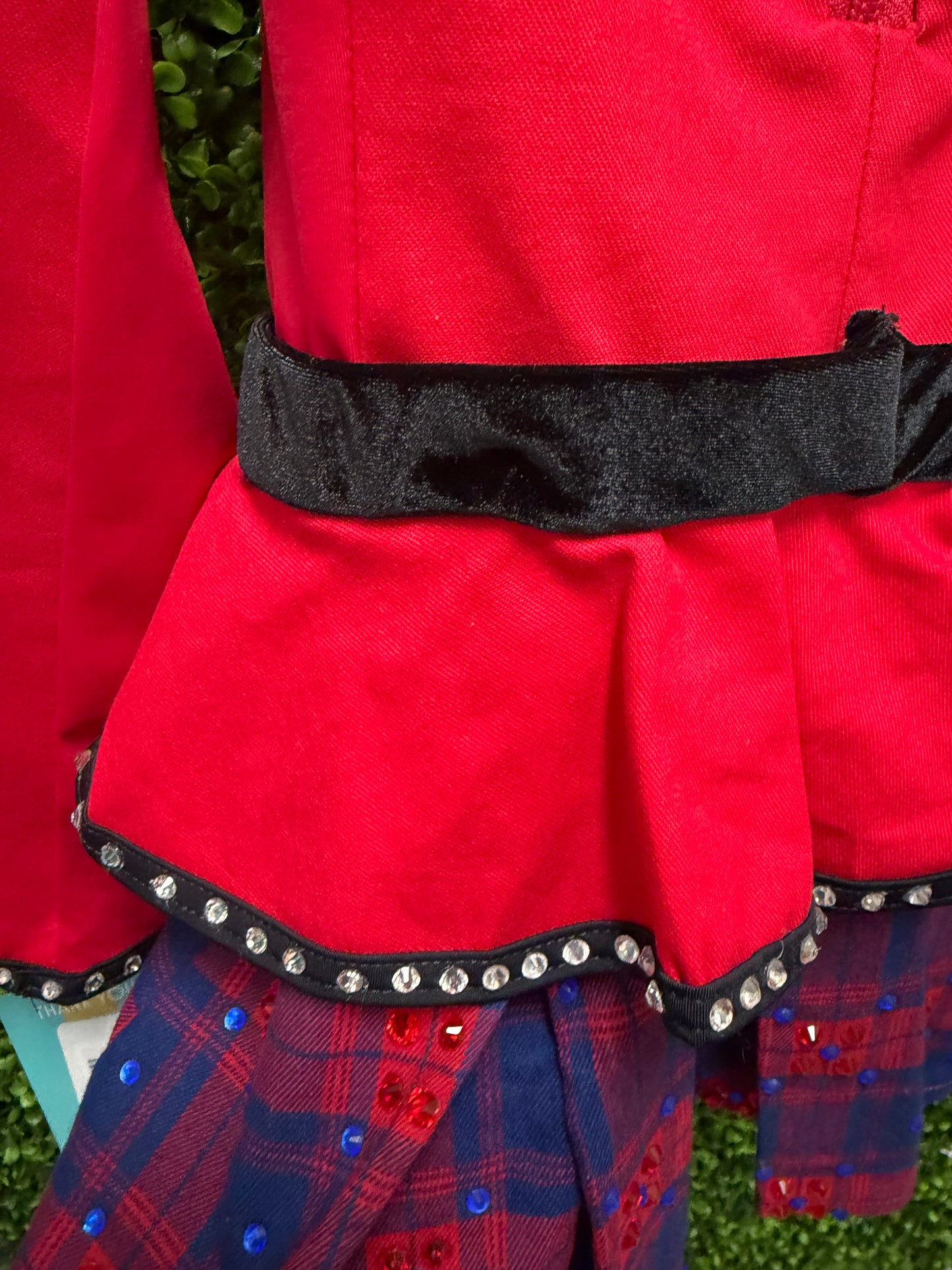Child Small Red Plaid Collared Costume