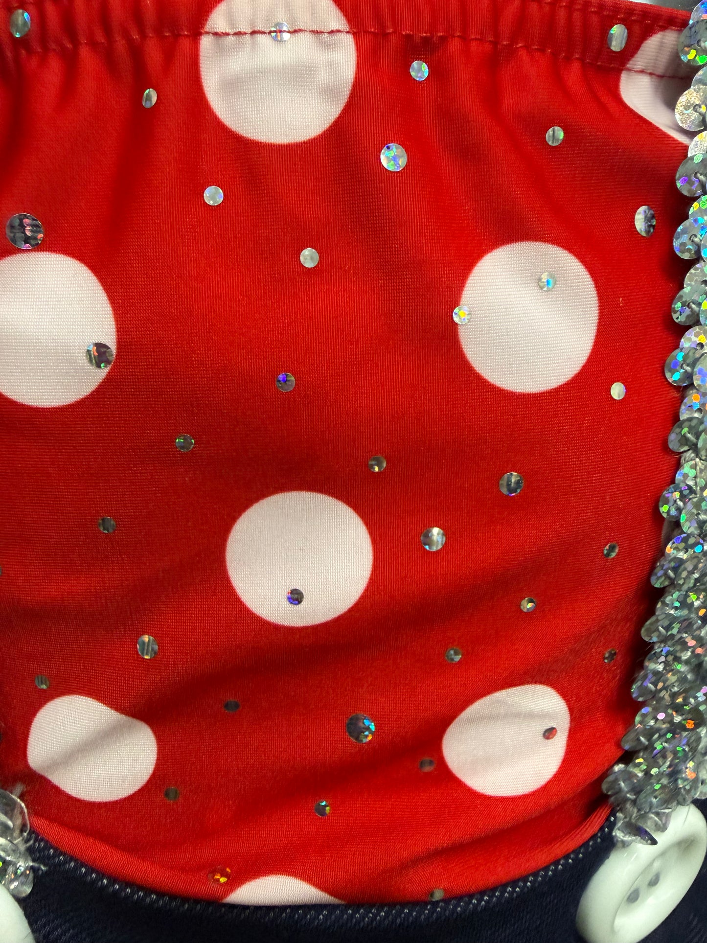 Child Small Red Denim Polkadot Costume