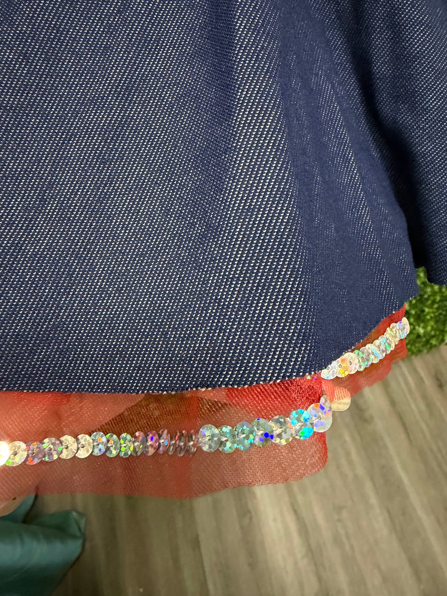 Child Small Red Denim Polkadot Costume