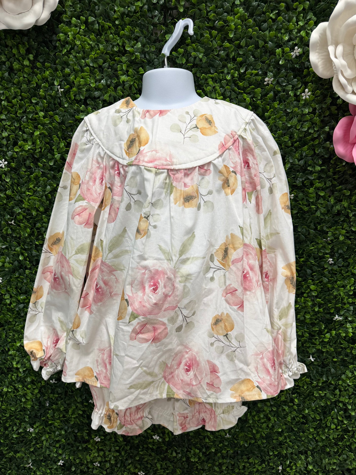 Child Medium White Floral Pajama Costume