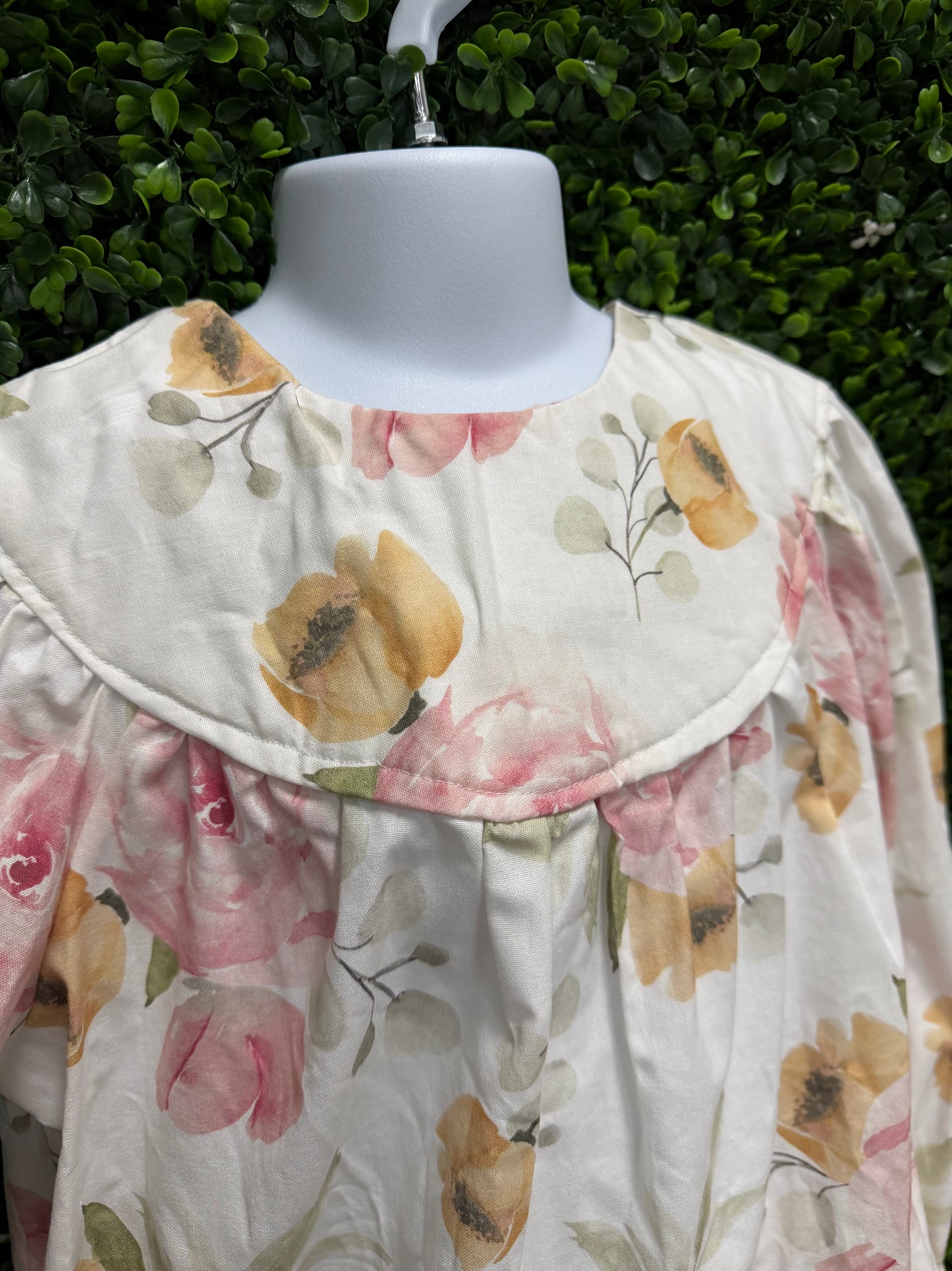 Child Medium White Floral Pajama Costume