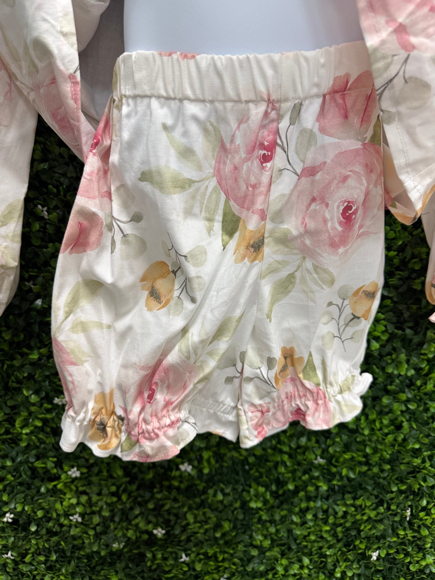 Child Medium White Floral Pajama Costume