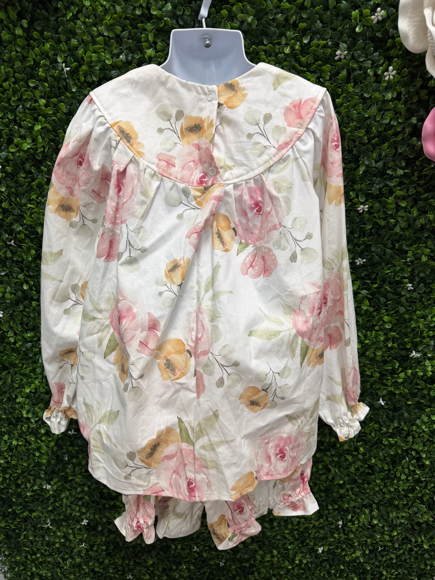 Child Medium White Floral Pajama Costume