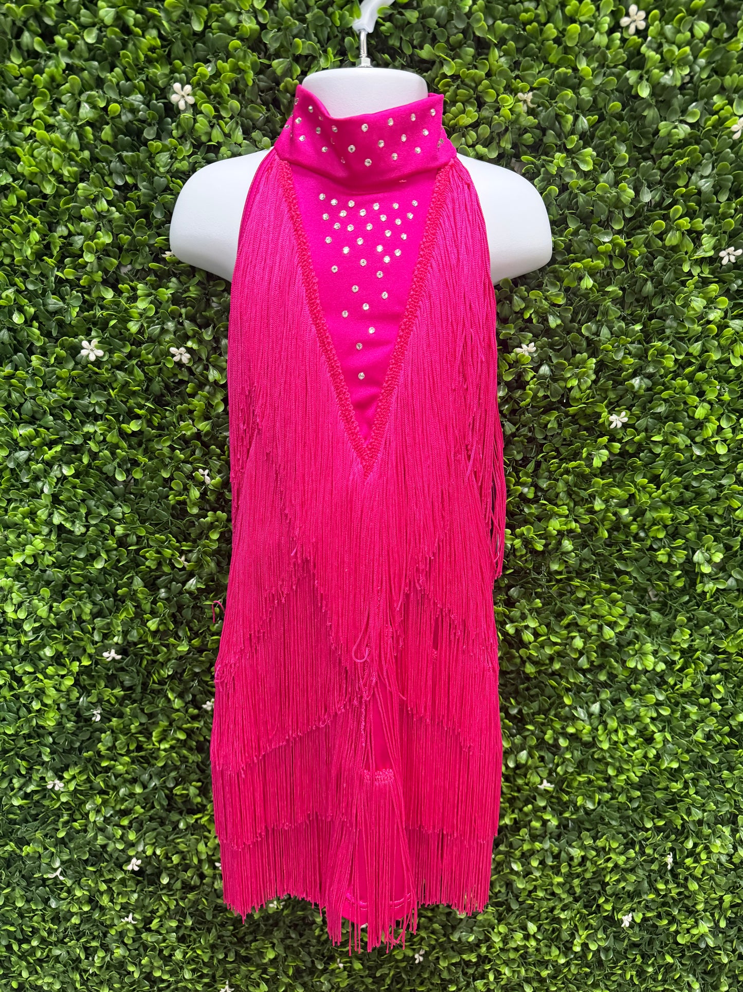 Child Medium Pink Fringe Biketard Costume
