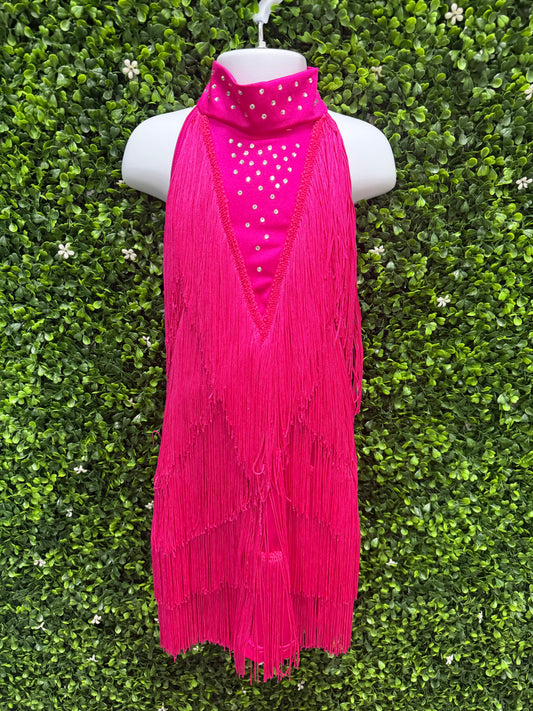Child Medium Pink Fringe Biketard Costume