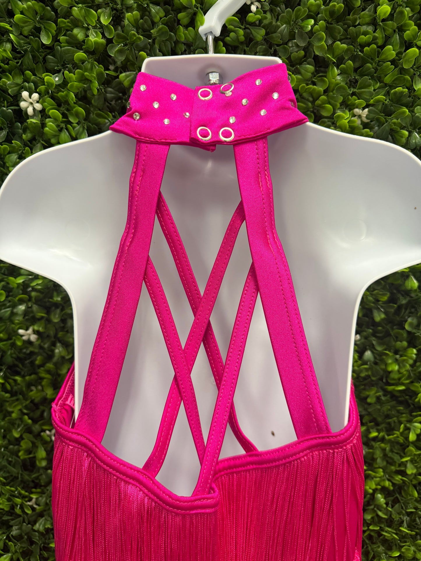 Child Medium Pink Fringe Biketard Costume