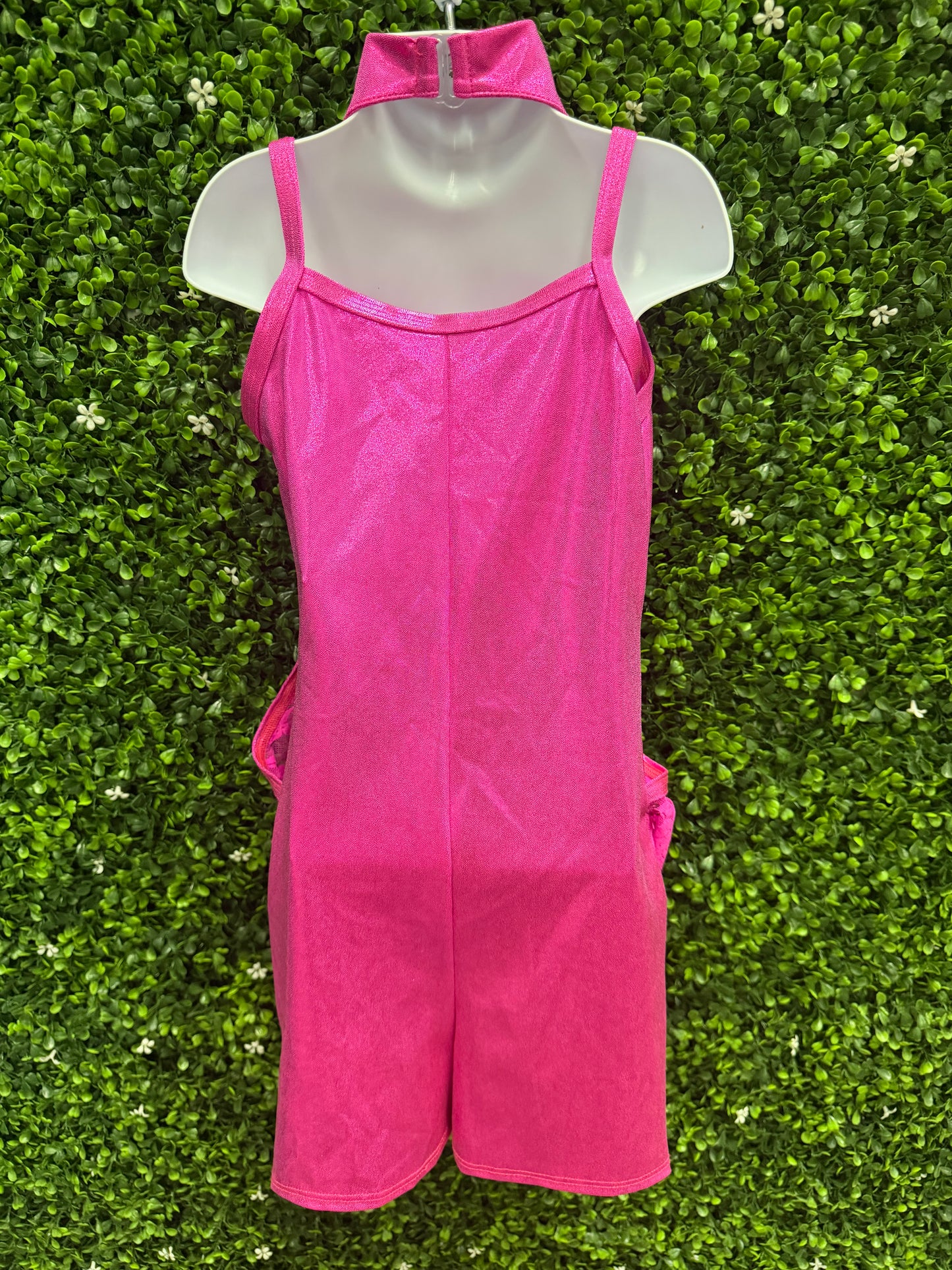 Child Medium Pink Sequin Biketard