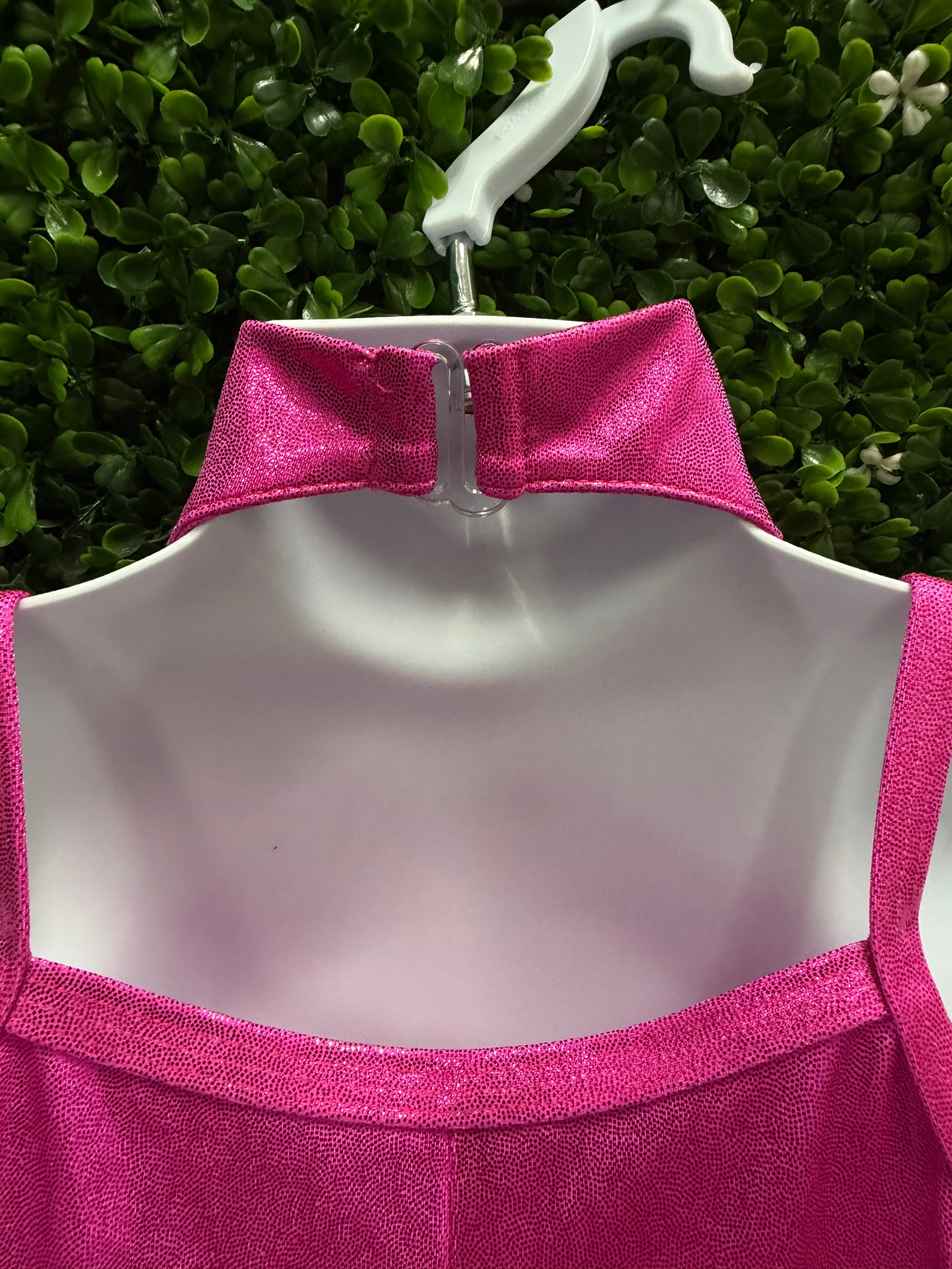 Child Medium Pink Sequin Biketard