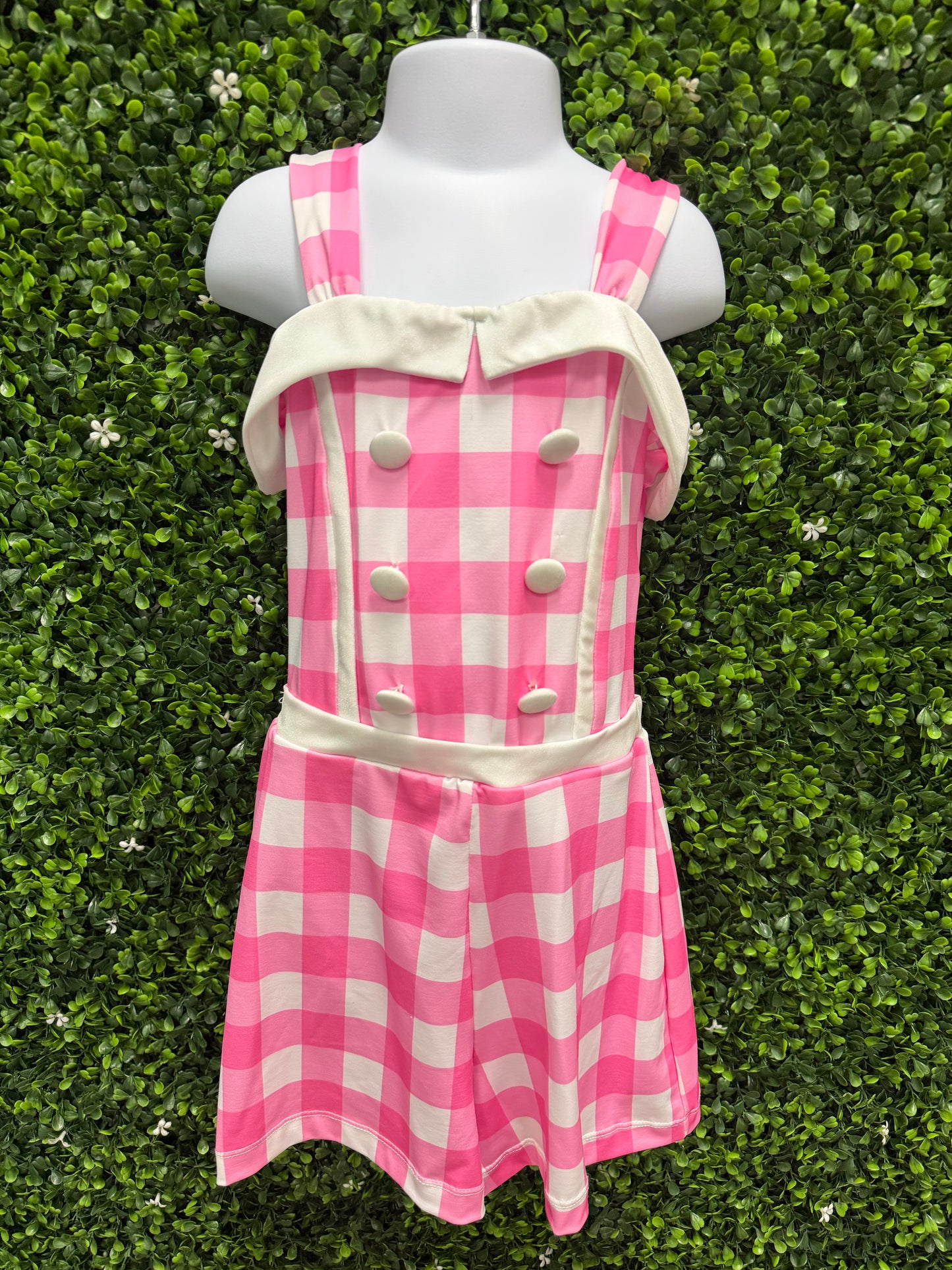 Child Medium Pink White Plaid Jumper Costume
