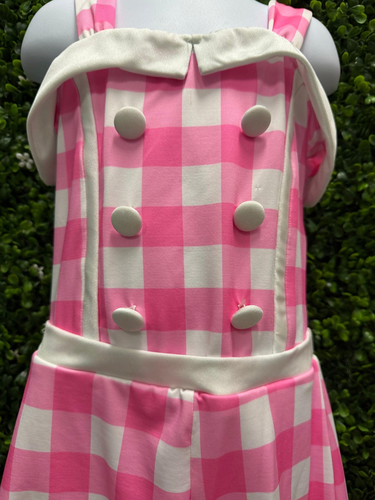 Child Medium Pink White Plaid Jumper Costume