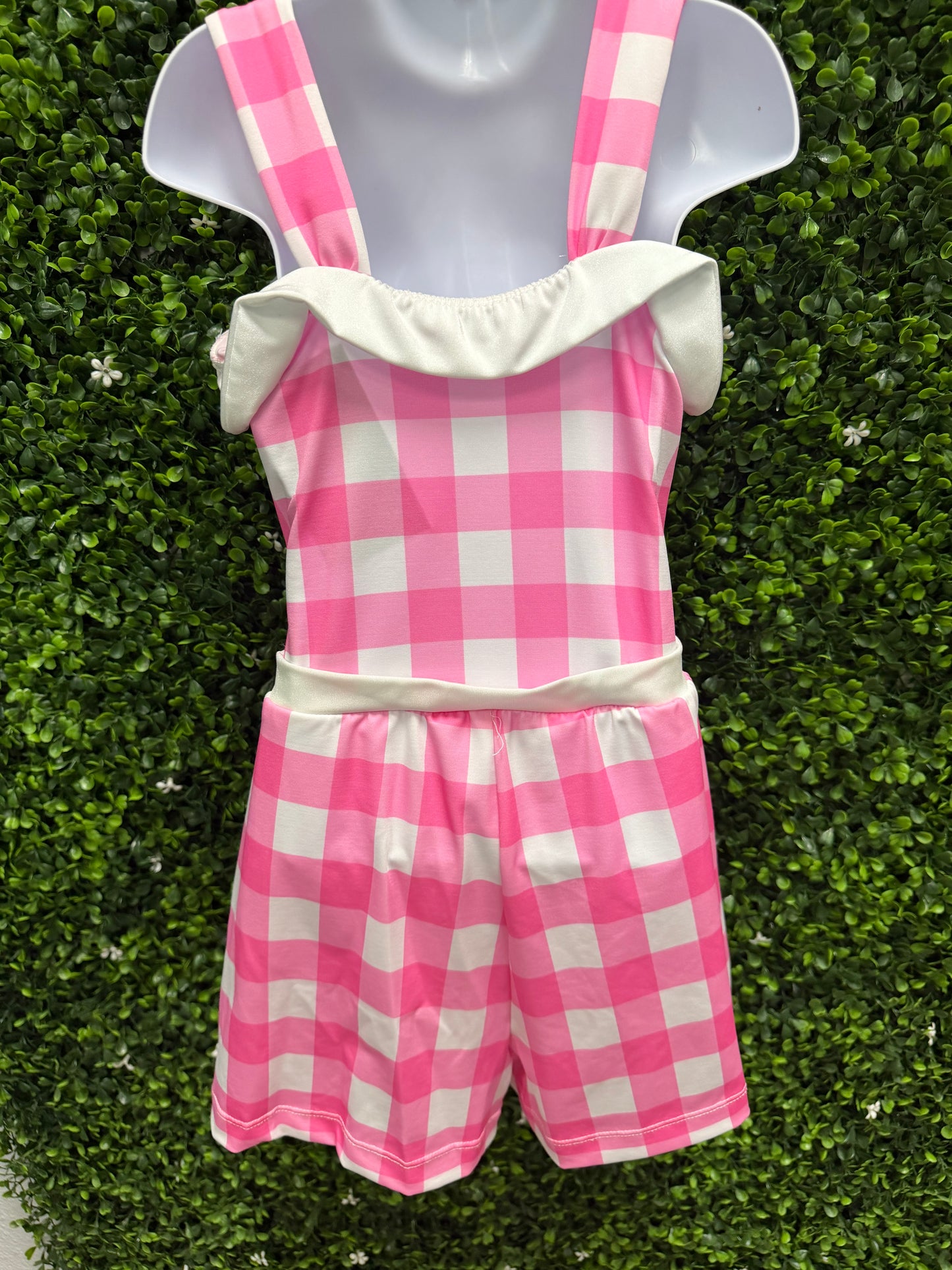 Child Medium Pink White Plaid Jumper Costume