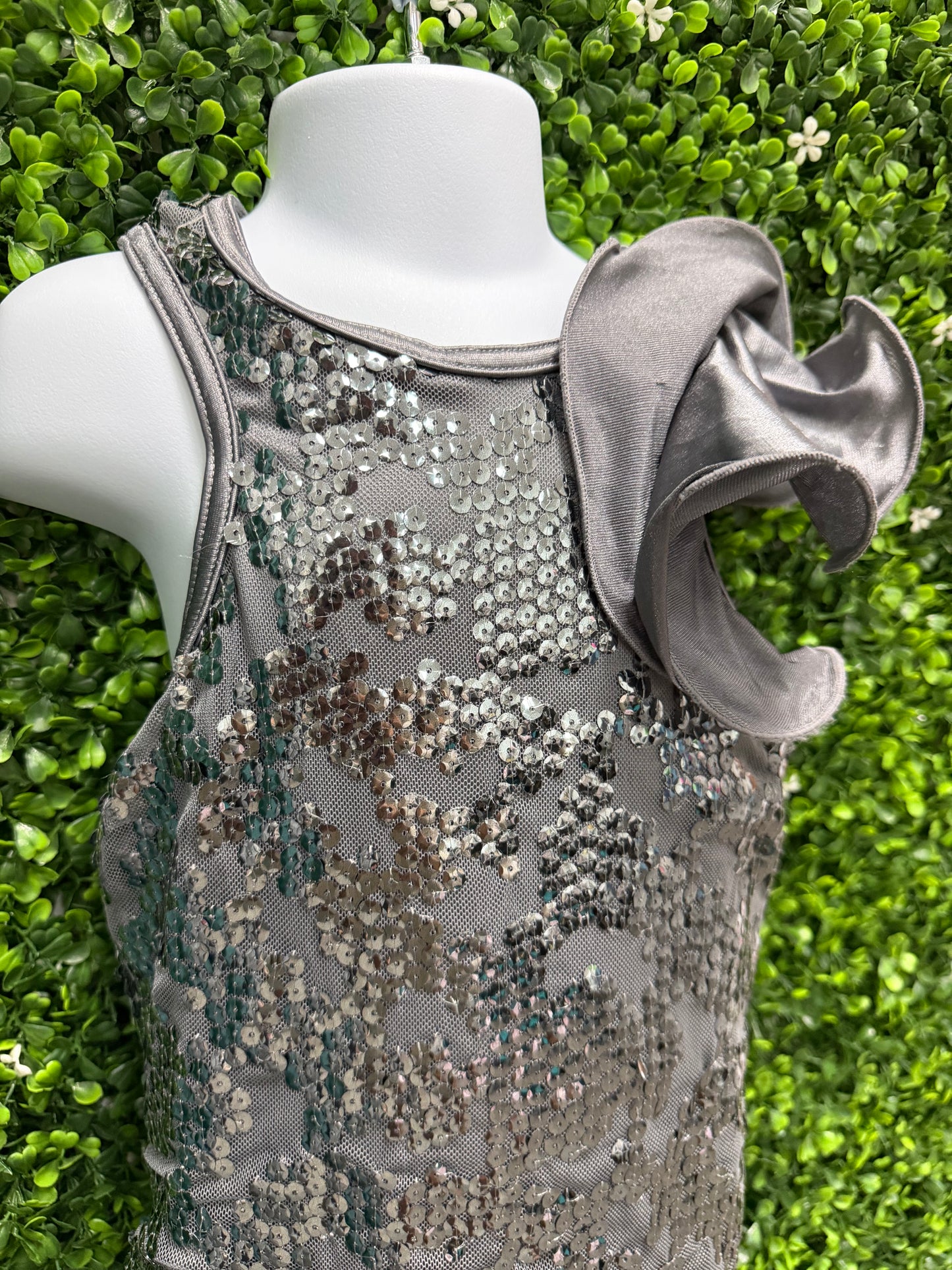 Child Medium Grey Sequin Ruffle Costume
