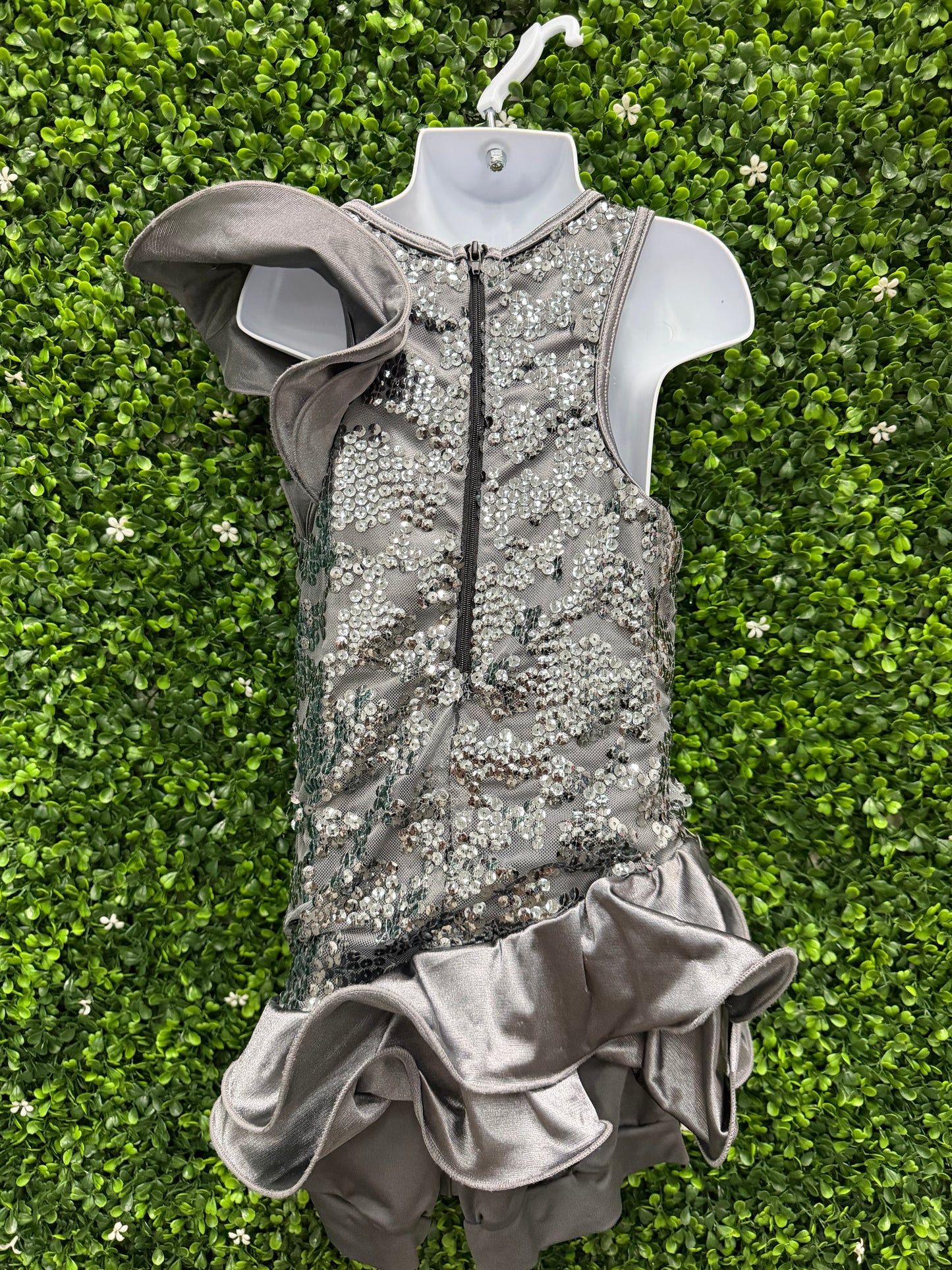 Child Medium Grey Sequin Ruffle Costume