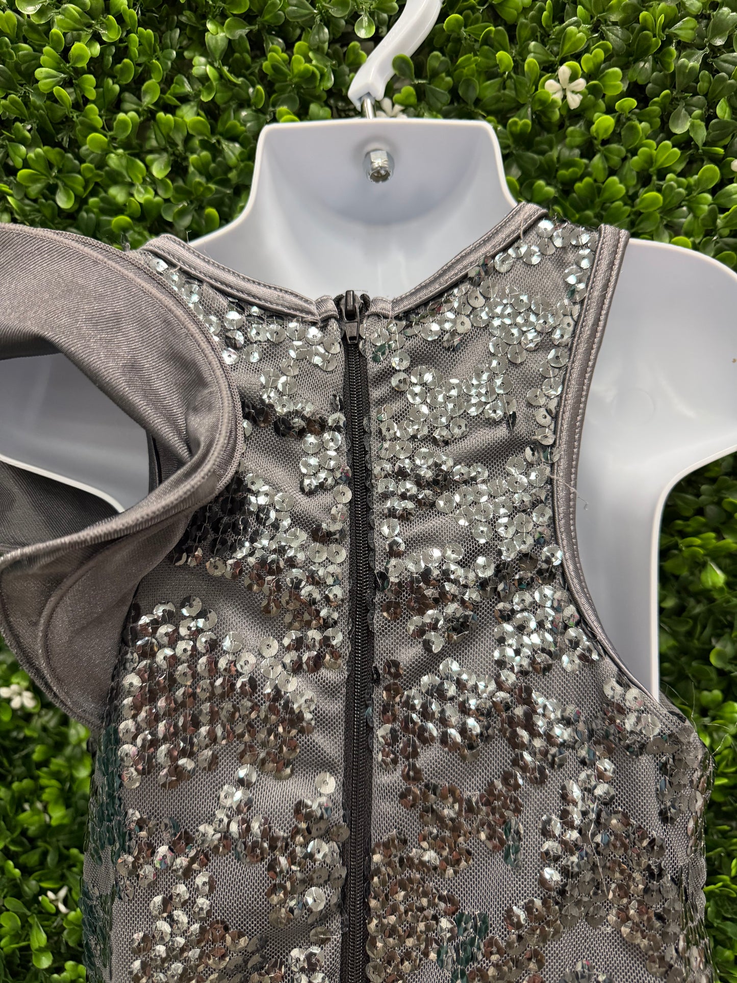 Child Medium Grey Sequin Ruffle Costume