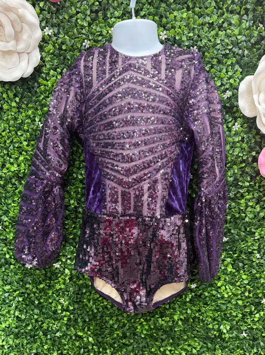 Child Medium Purple Sequin Leotard Costume