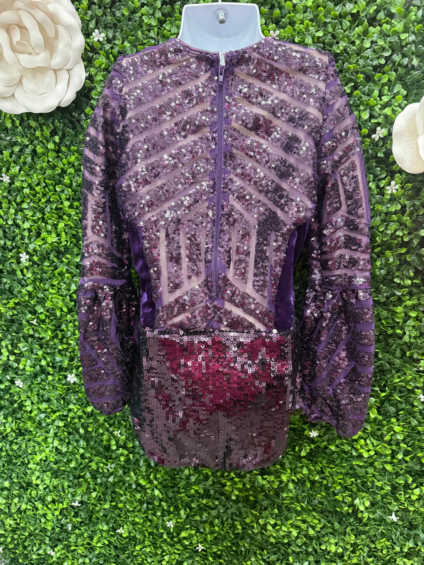 Child Medium Purple Sequin Leotard Costume
