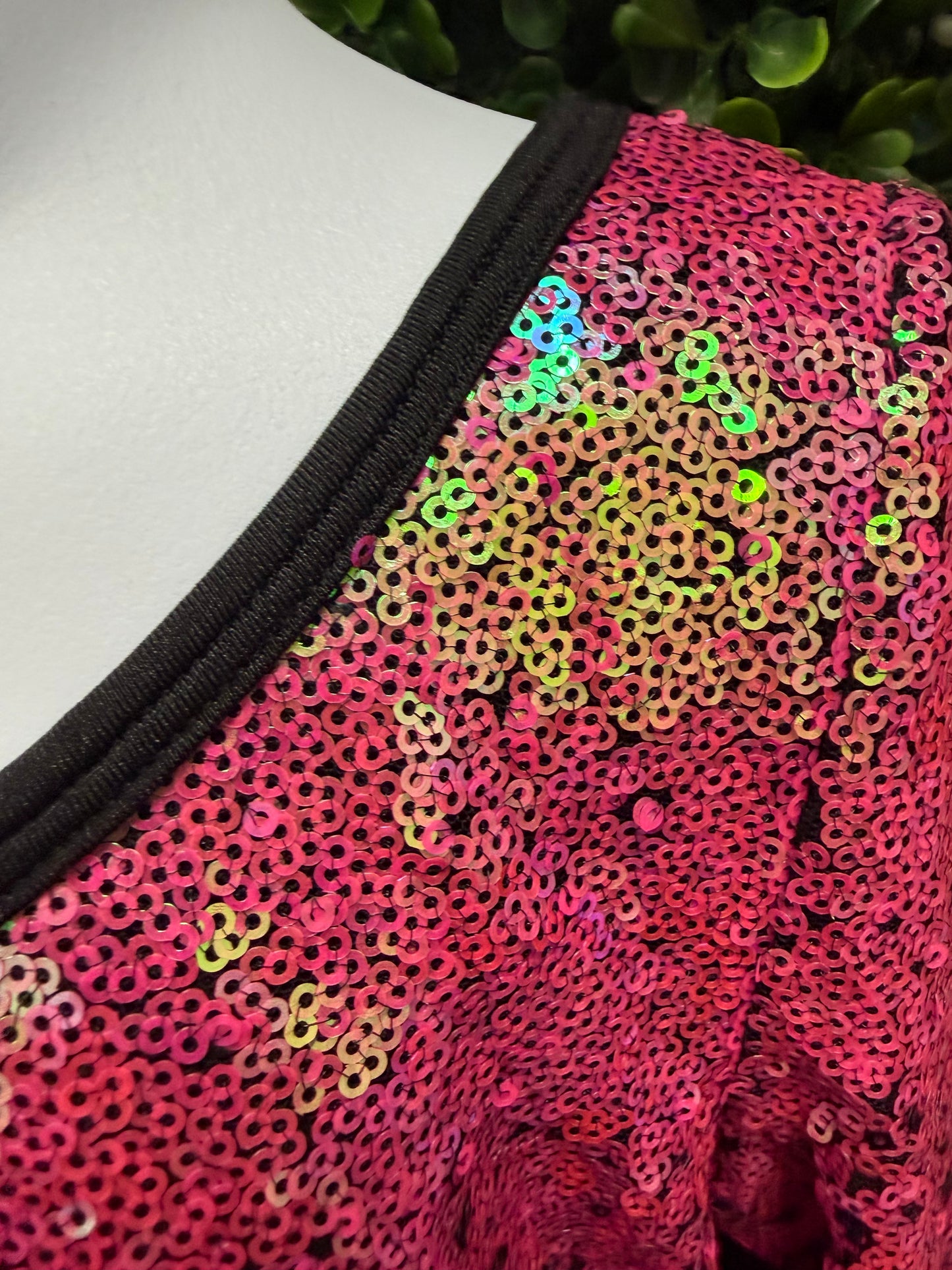 Child Medium Pink Black Sequin Costume