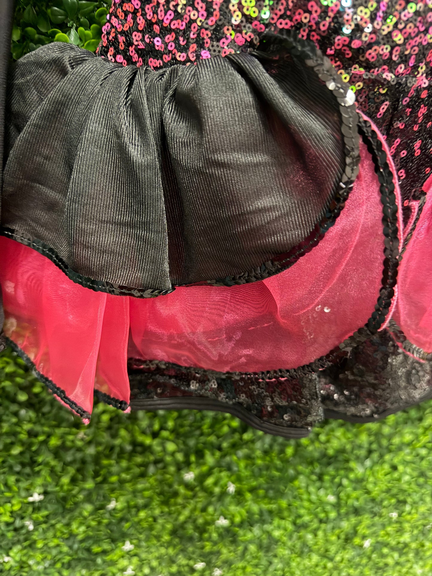 Child Medium Pink Black Sequin Costume