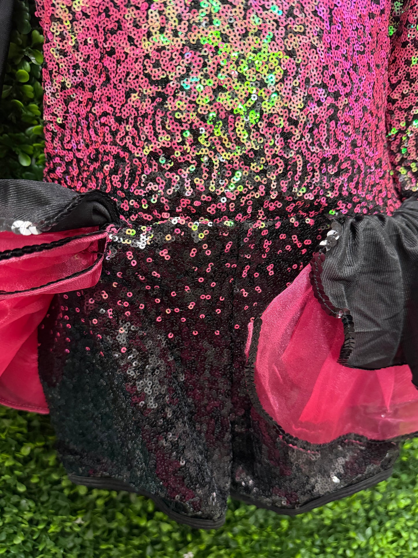 Child Medium Pink Black Sequin Costume