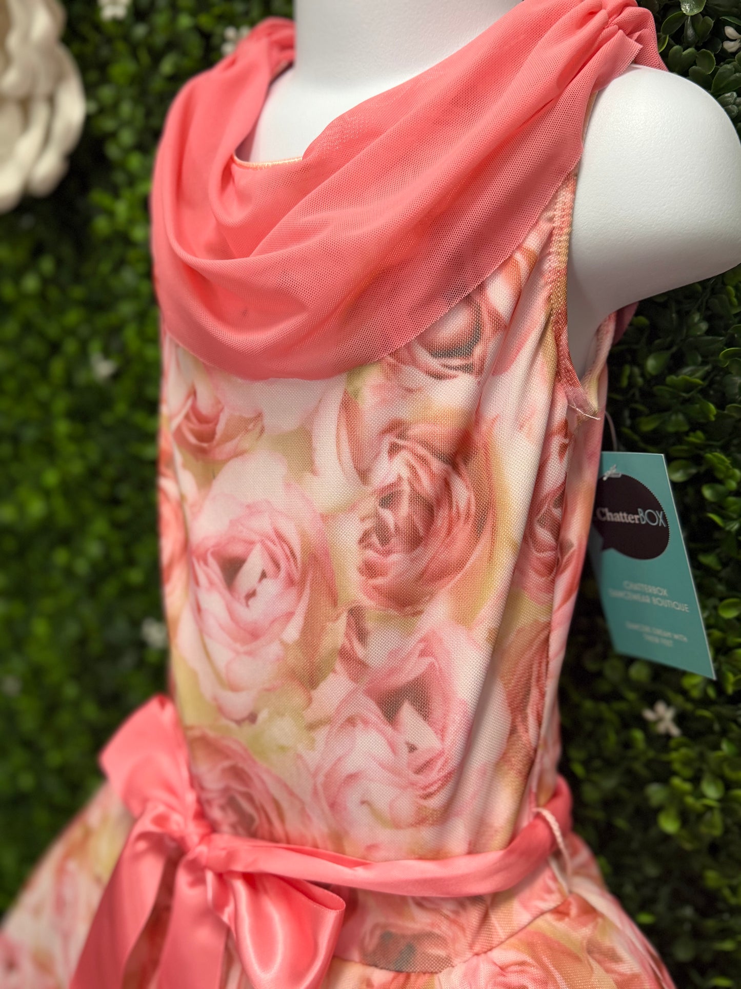 Child Medium Pink Floral Dance Dress Costume